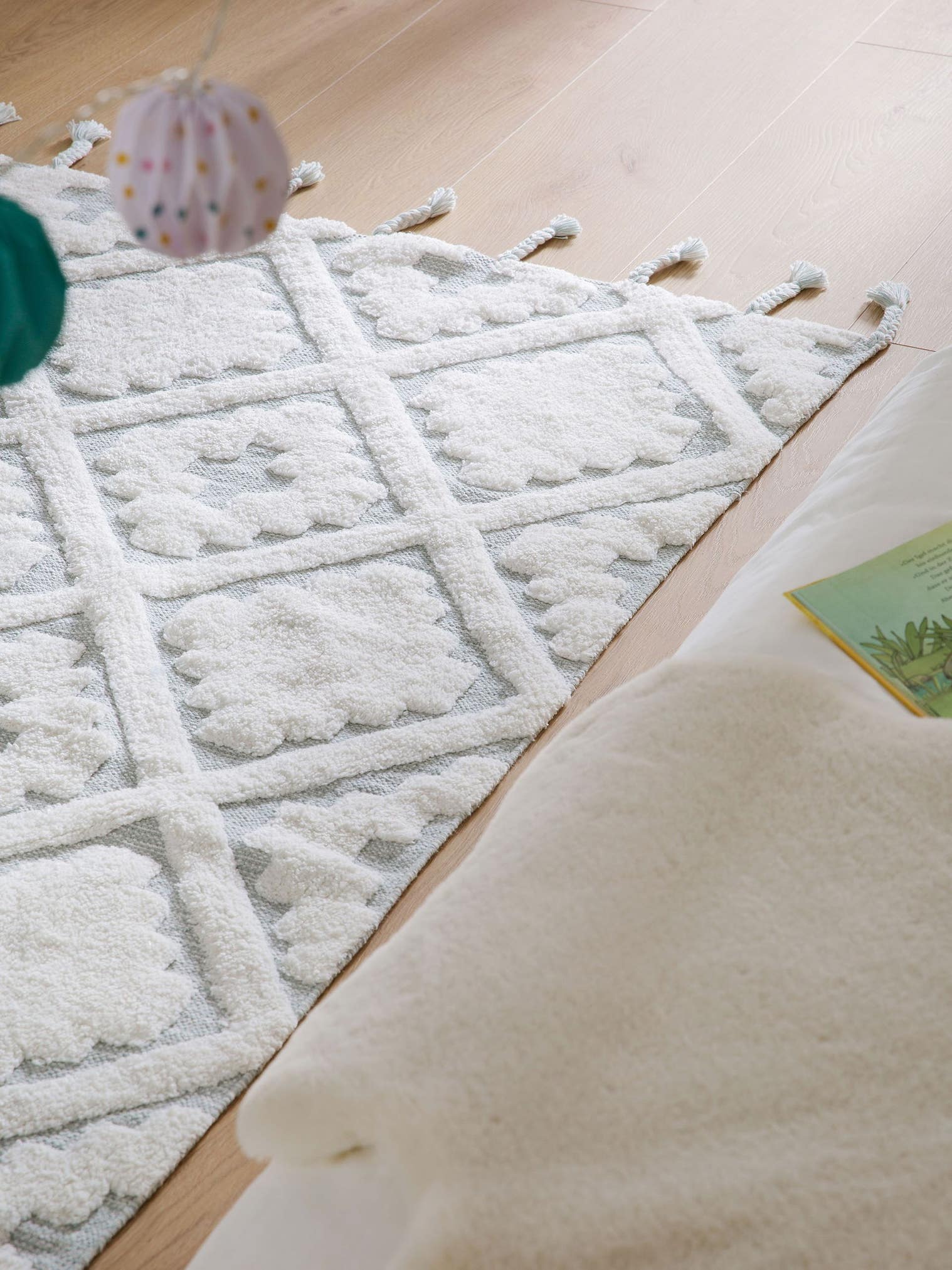 Tappeto di 100% Cotone in Verde con pelo alto 6 - 10 mm da Lytte