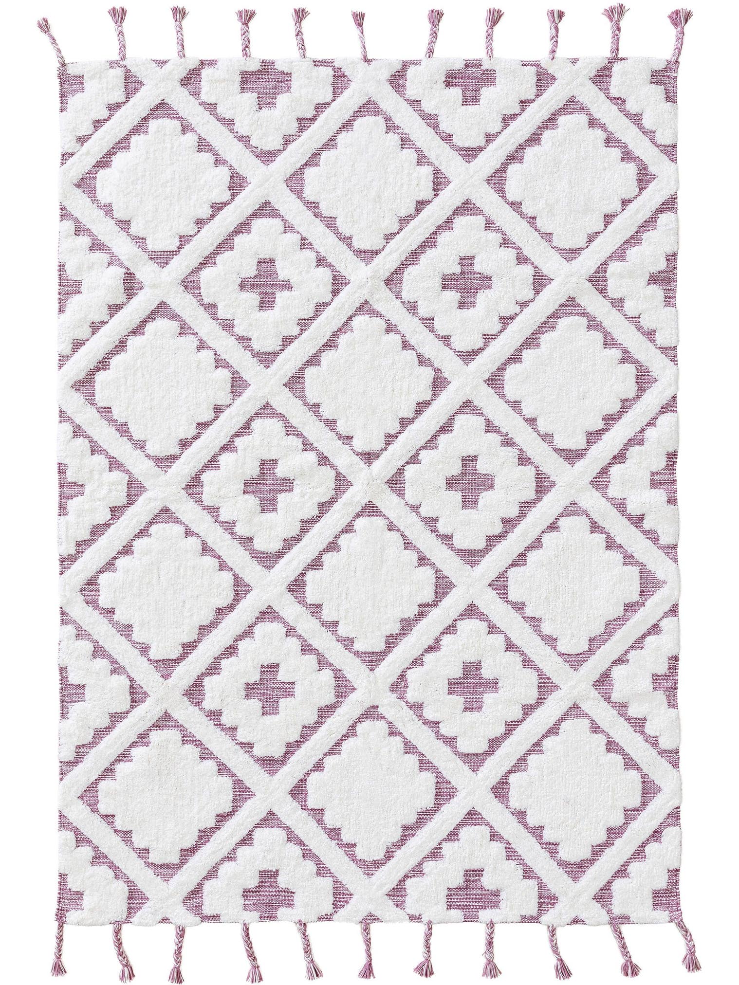 Tappeto di 100% Cotone in Viola con pelo alto 6 - 10 mm da Lytte