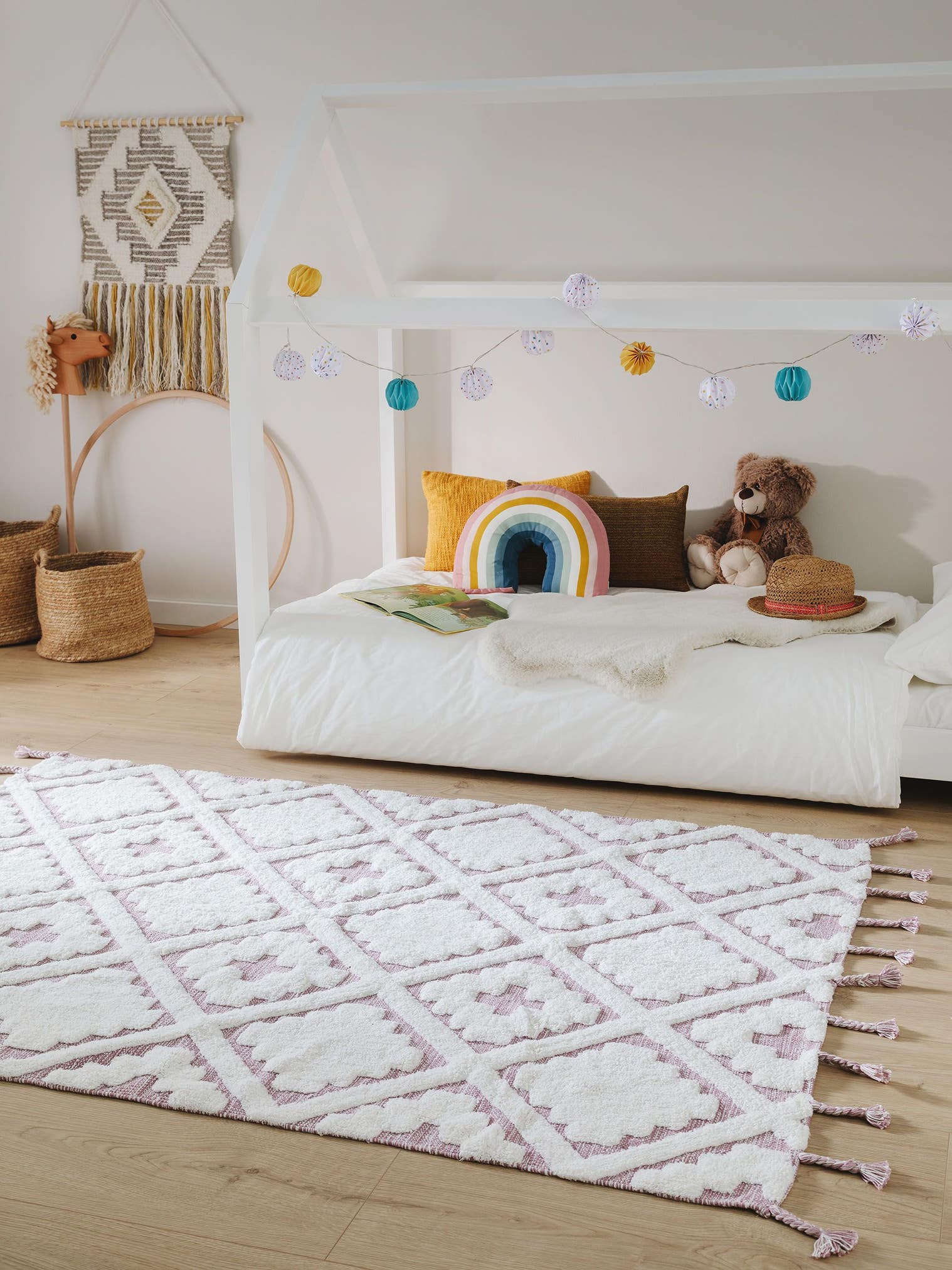 Tappeto di 100% Cotone in Viola con pelo alto 6 - 10 mm da Lytte