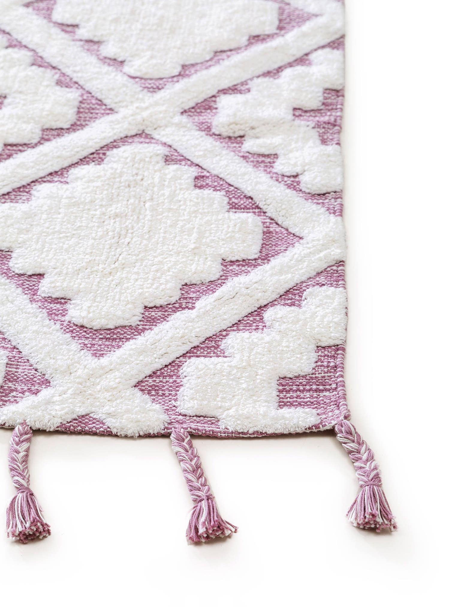 Tappeto di 100% Cotone in Viola con pelo alto 6 - 10 mm da Lytte