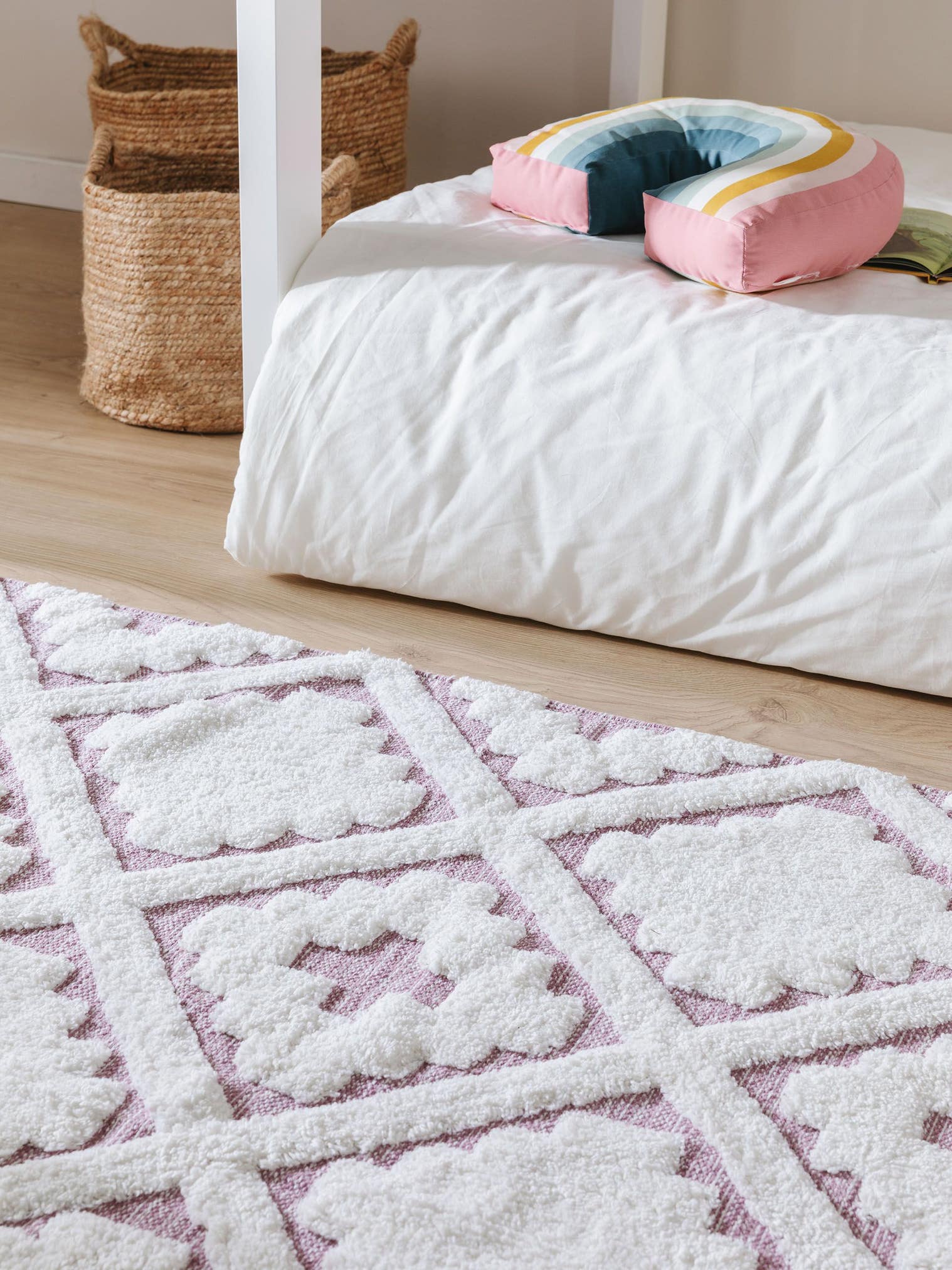Tappeto di 100% Cotone in Viola con pelo alto 6 - 10 mm da Lytte