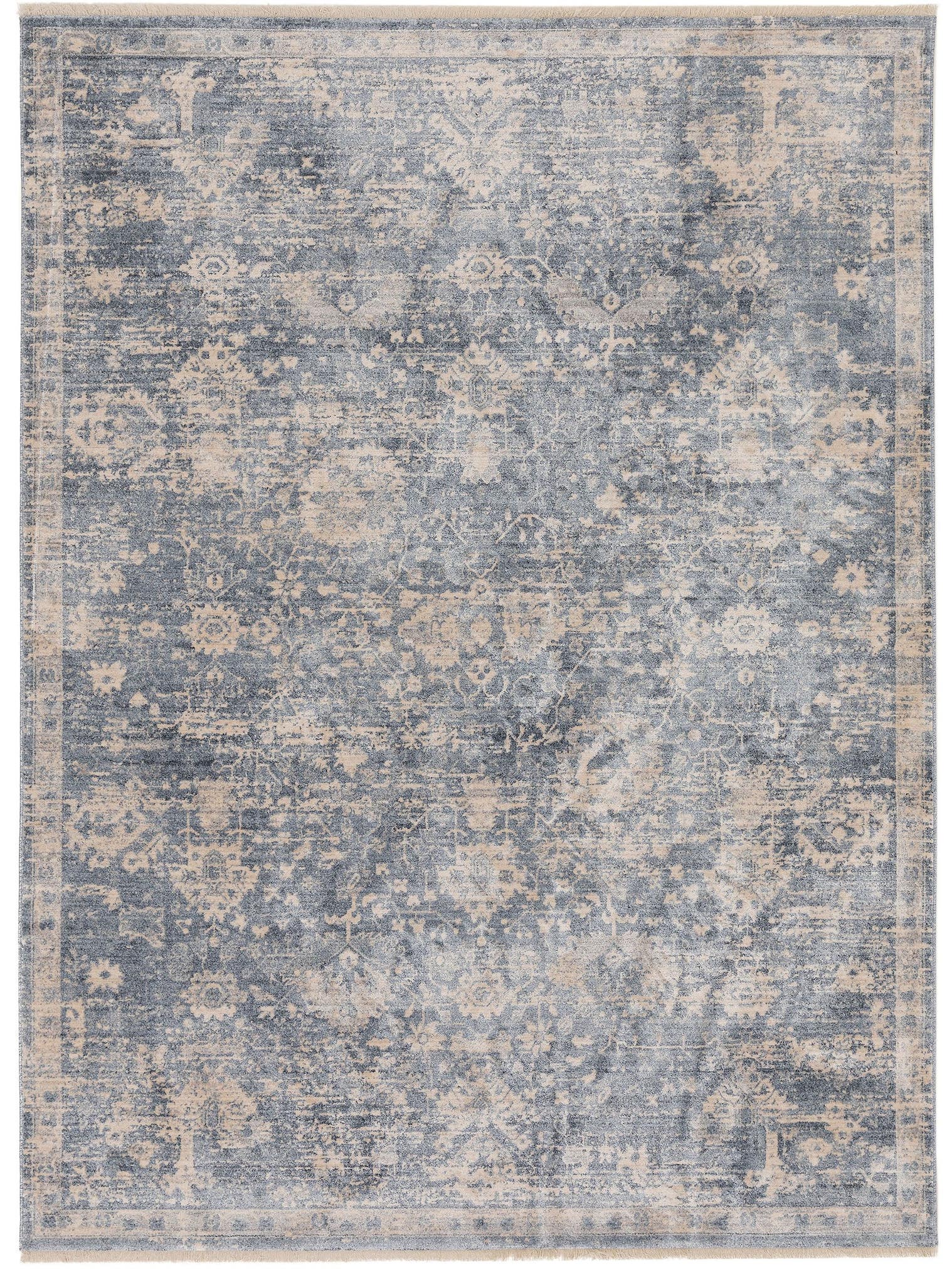 Rug made of 100% Viscose in Blue with a 1- 5 mm high pile by benuta Pop
