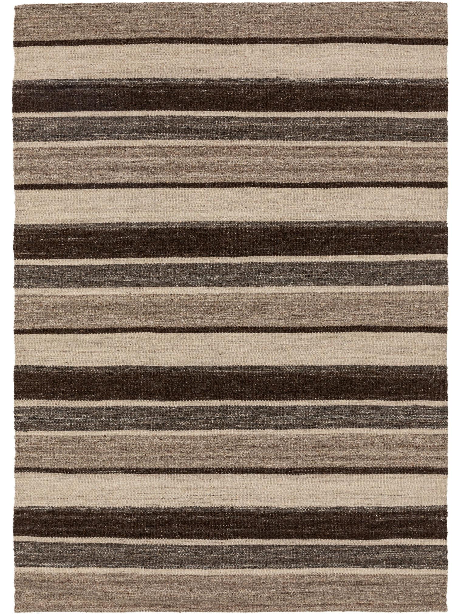 Teppich aus 80% Wolle, 20% Baumwolle in Braun mit bis 5 mm hohem Flor von benuta Pure