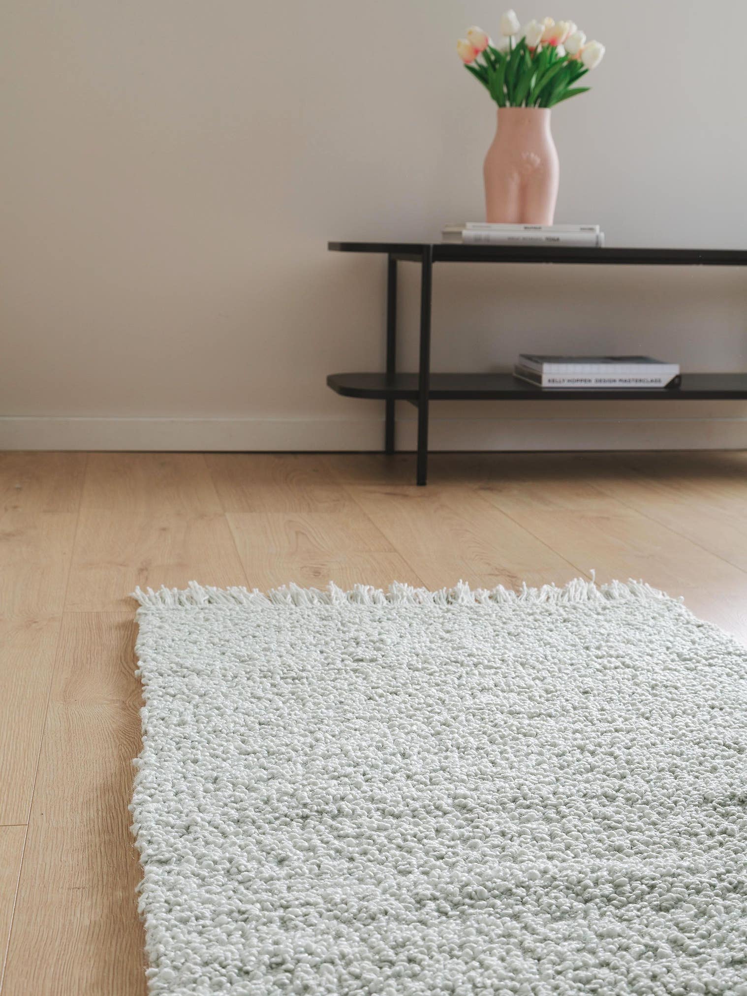 Teppich aus 100% Polyester in Grün mit 11 bis 20 mm hohem Flor von benuta Nest