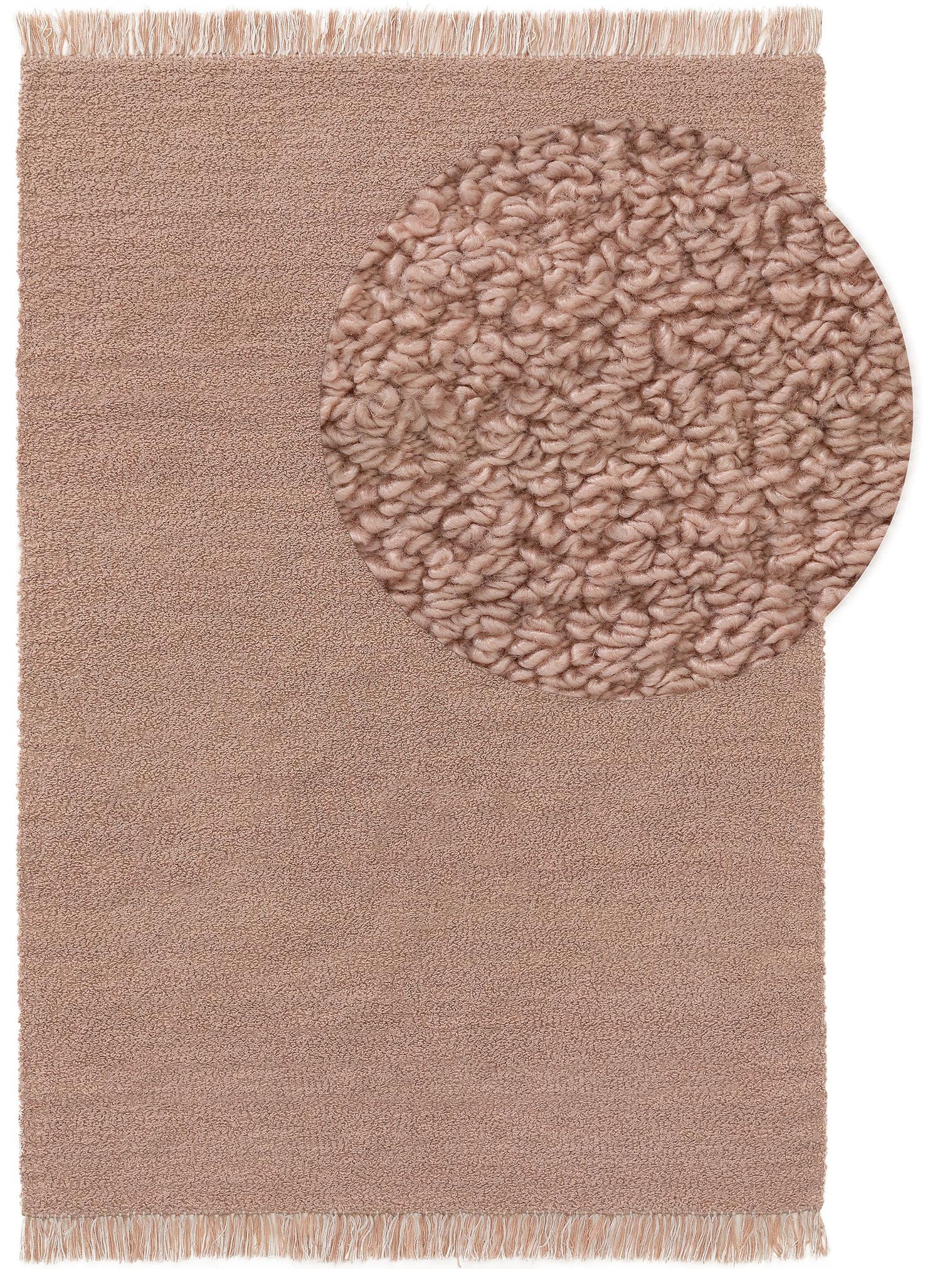 Teppich aus 100% Polyester in Rosa mit 11 bis 20 mm hohem Flor von benuta Nest