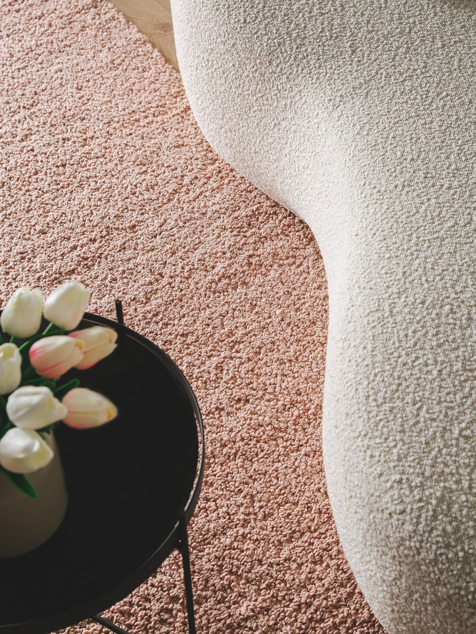 Teppich aus 100% Polyester in Rosa mit 11 bis 20 mm hohem Flor von benuta Nest