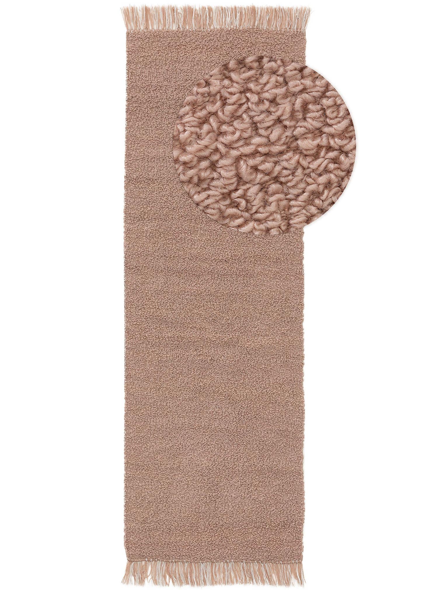 Teppich aus 100% Polyester in Rosa mit 11 bis 20 mm hohem Flor von benuta Nest