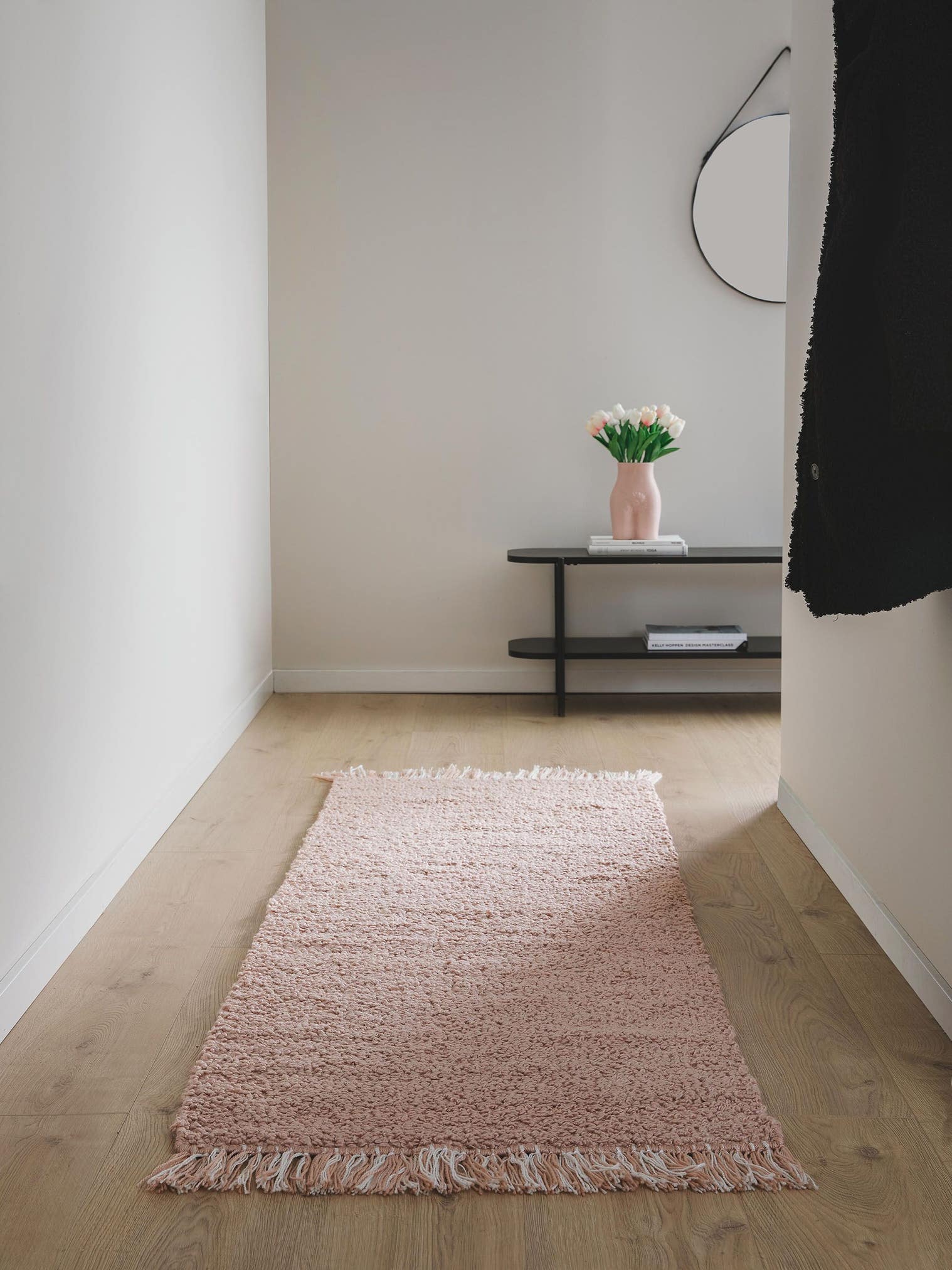 Teppich aus 100% Polyester in Rosa mit 11 bis 20 mm hohem Flor von benuta Nest