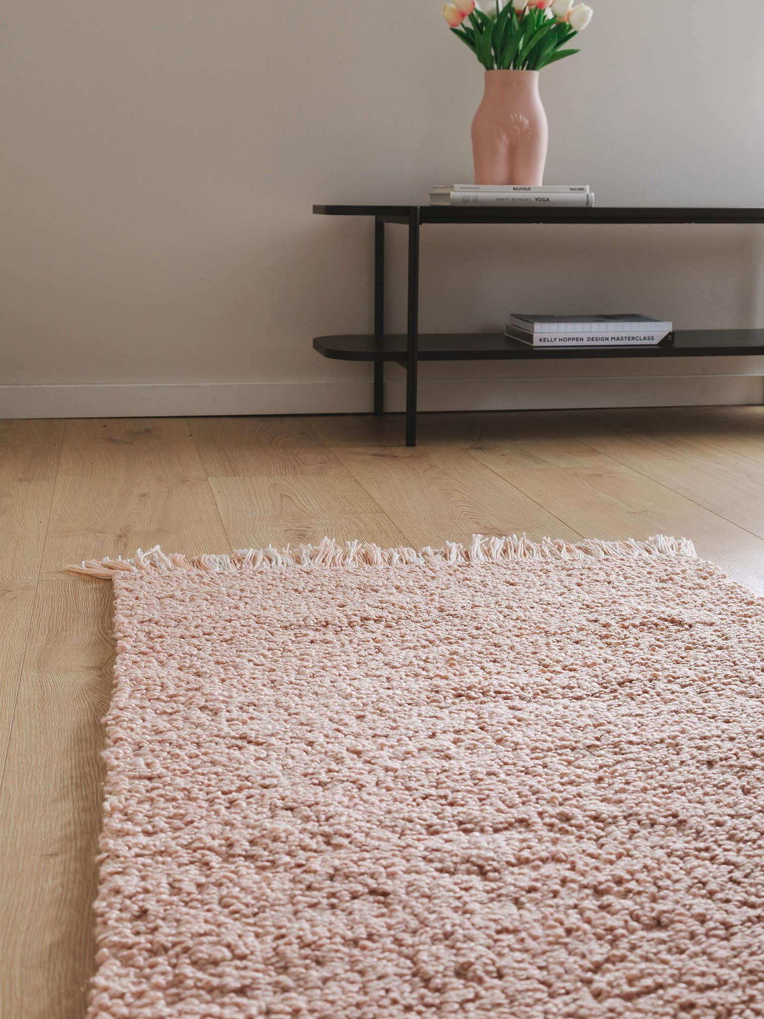 Teppich aus 100% Polyester in Rosa mit 11 bis 20 mm hohem Flor von benuta Nest