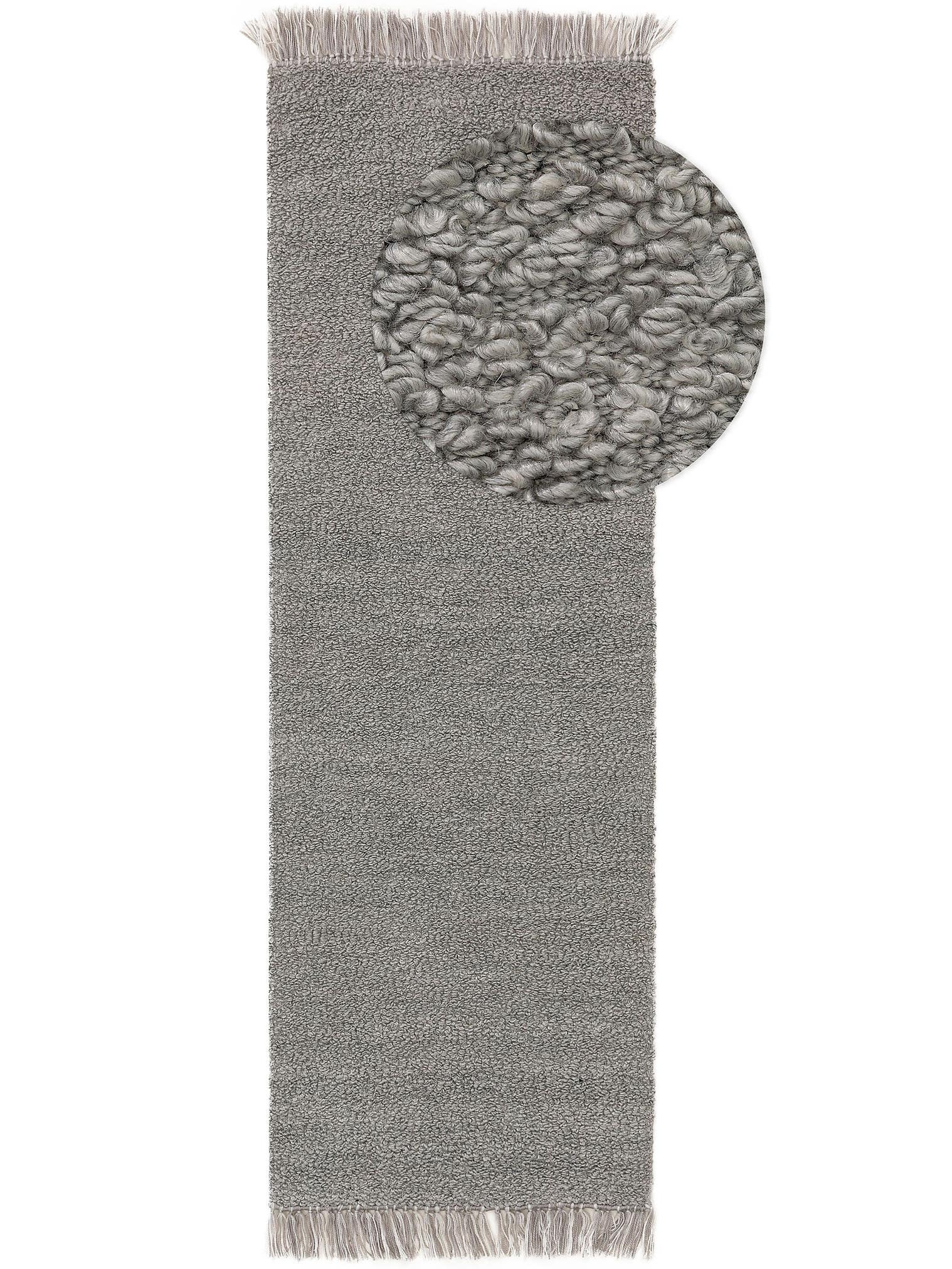 Teppich aus 100% Polyester in Grau mit 11 bis 20 mm hohem Flor von benuta Nest