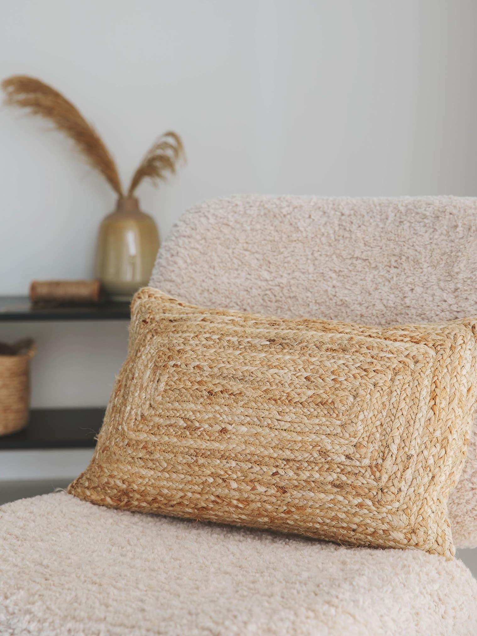 Pudebetræk Jutta natural i -design lavet af 60% Jute, 40% Bomuld fra benuta
