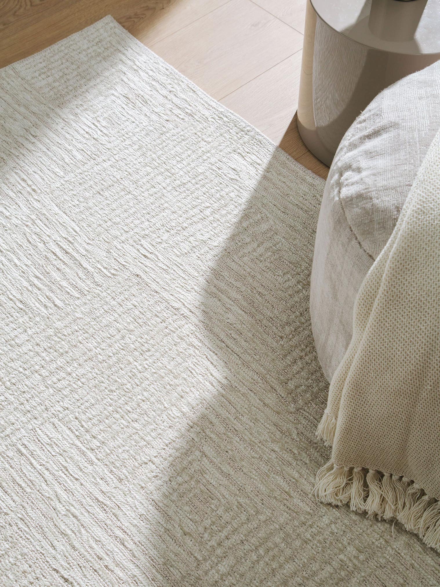 Teppich aus 60% Polyester, 40% Polypropylen in Beige mit bis 5 mm hohem Flor von benuta Pop