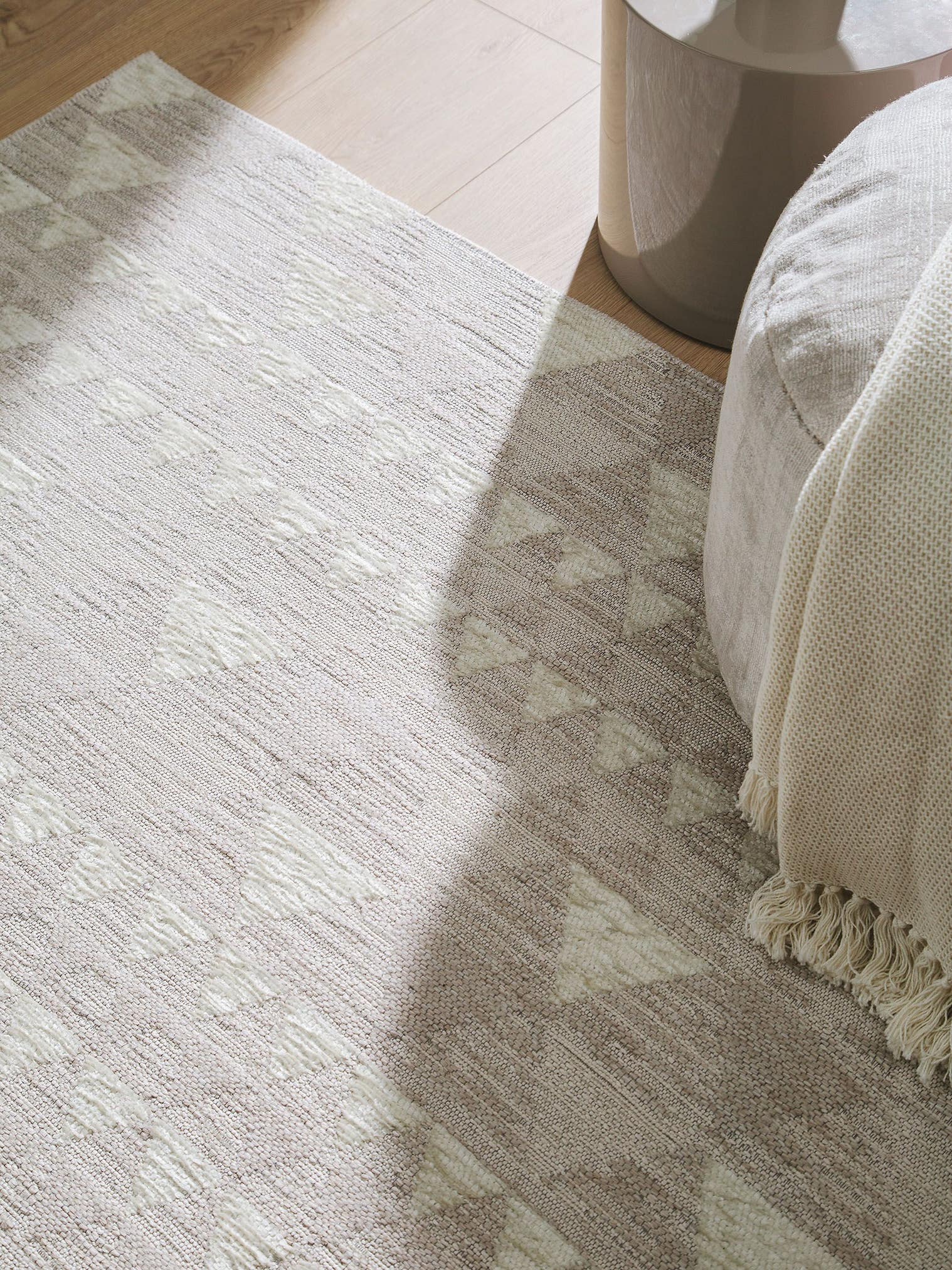 Teppich aus 60% Polyester, 40% Polypropylen in Beige mit bis 5 mm hohem Flor von benuta Pop