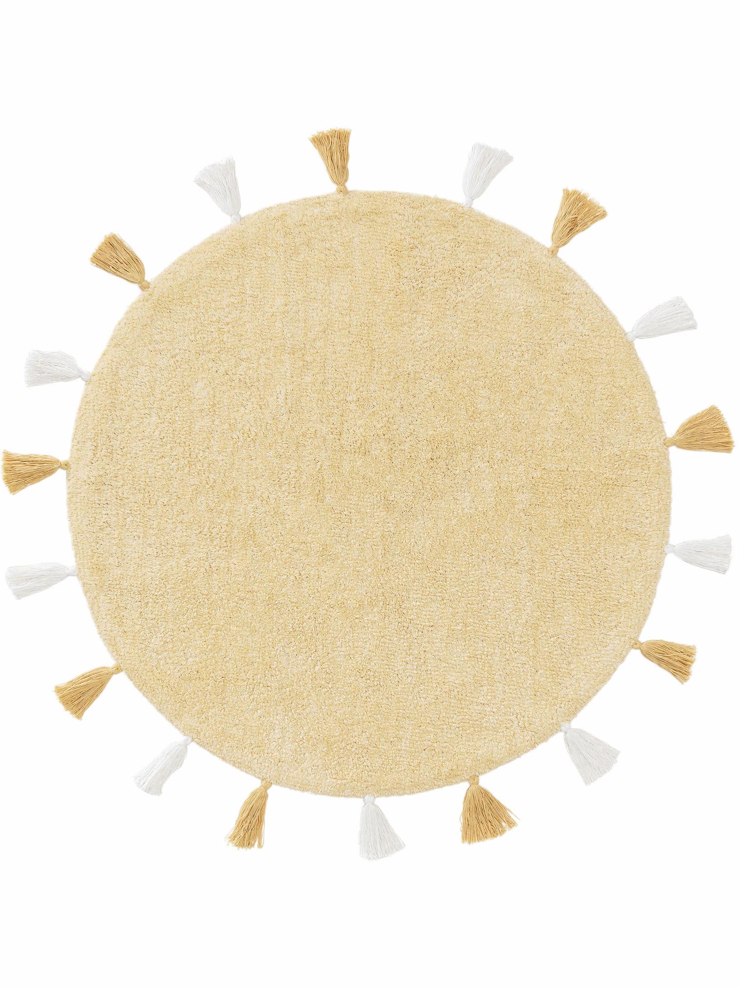 Teppich aus 100% Baumwolle in Gelb mit 6 bis 10 mm hohem Flor von Lytte