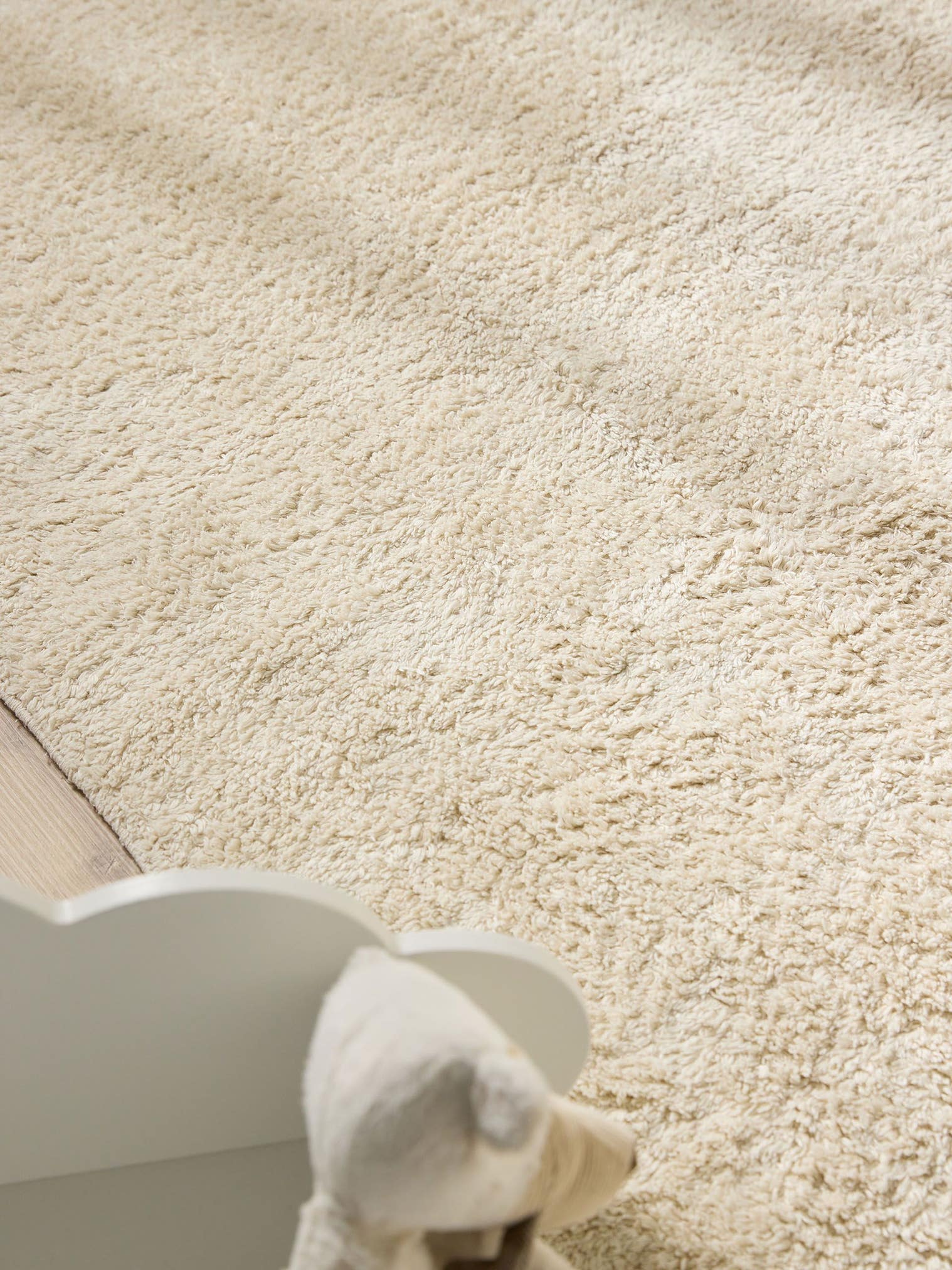 Teppich aus 100% Baumwolle in Beige mit 6 bis 10 mm hohem Flor von Lytte