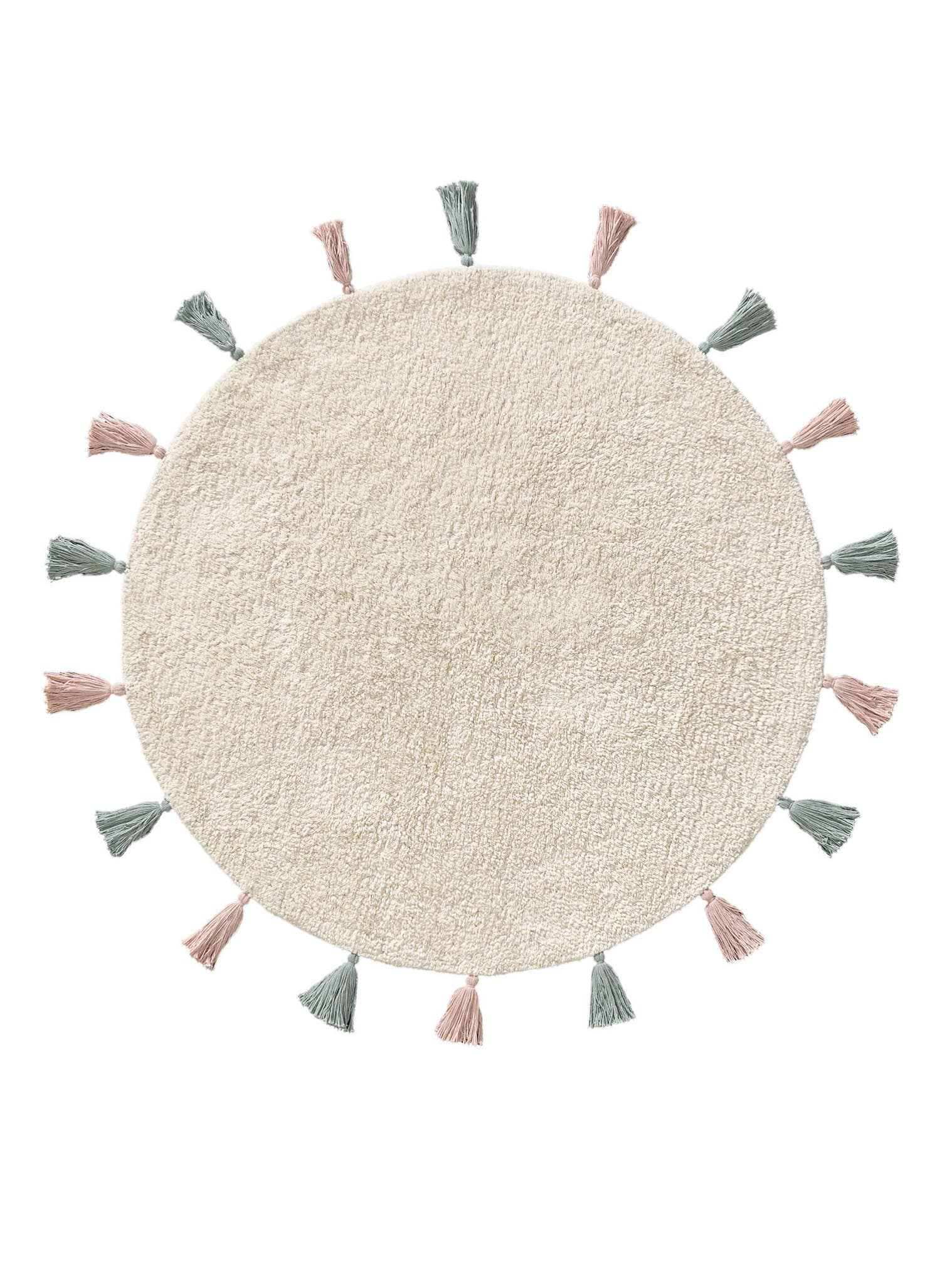 Teppich aus 100% Baumwolle in Beige mit 6 bis 10 mm hohem Flor von Lytte