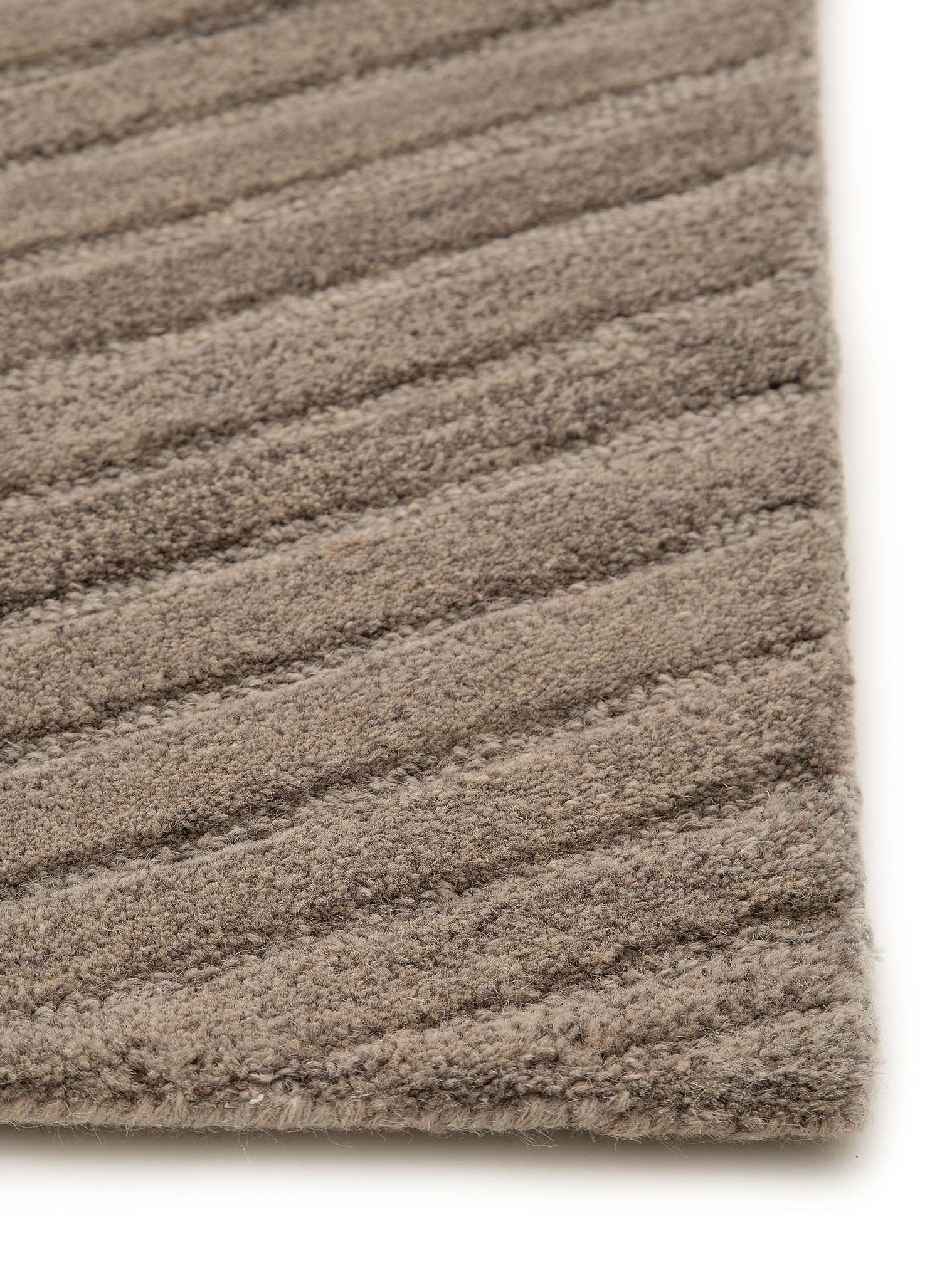 Tapis en 100% Laine en Beige avec une pile de 21 - 30 mm de hauteur de benuta Pure