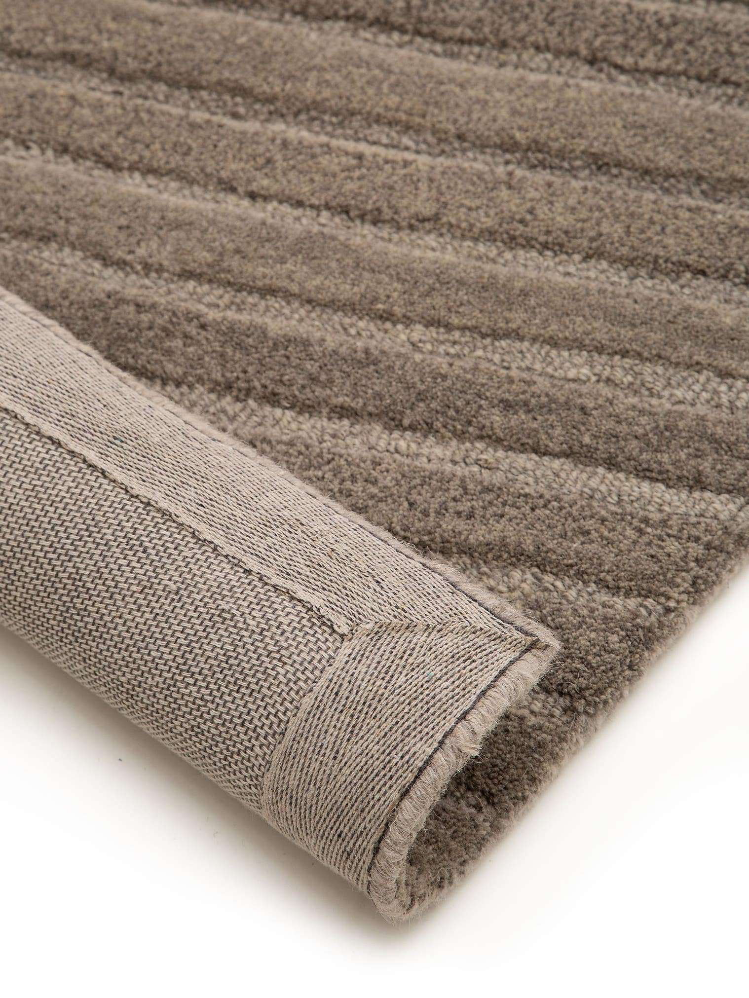 Tapis en 100% Laine en Beige avec une pile de 21 - 30 mm de hauteur de benuta Pure