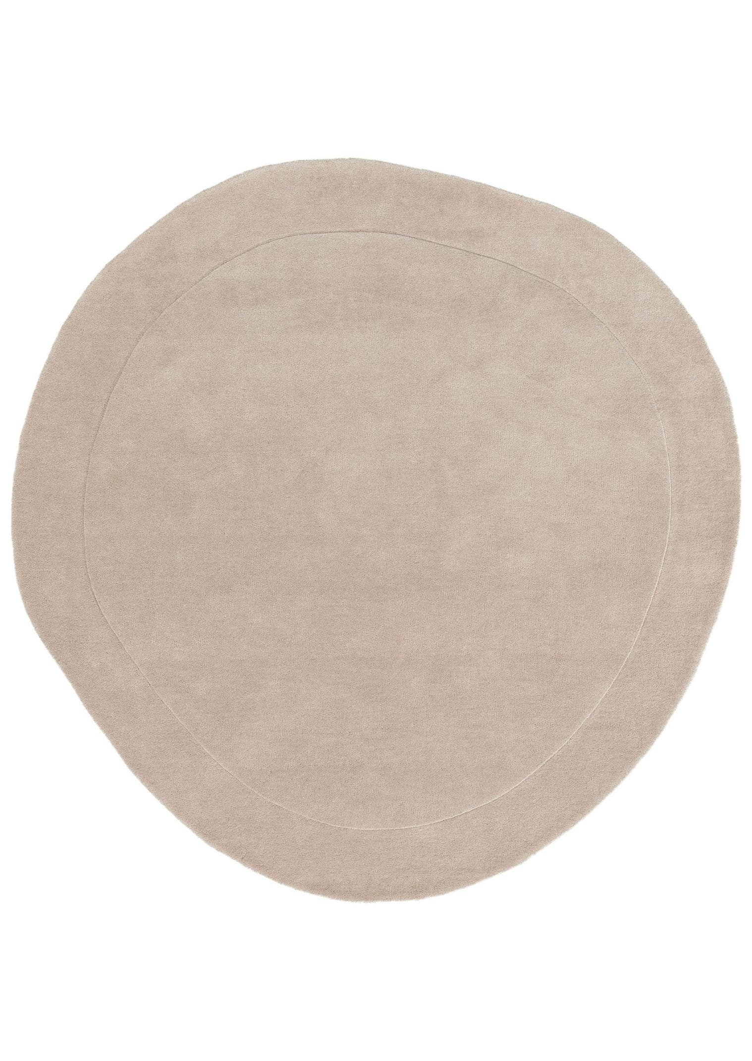 Matta av 100% Ull i Beige med 6 - 10 mm hög lugg från benuta Pure
