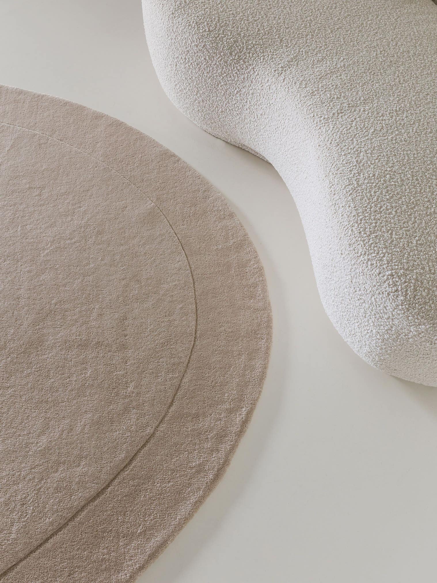 Matta av 100% Ull i Beige med 6 - 10 mm hög lugg från benuta Pure