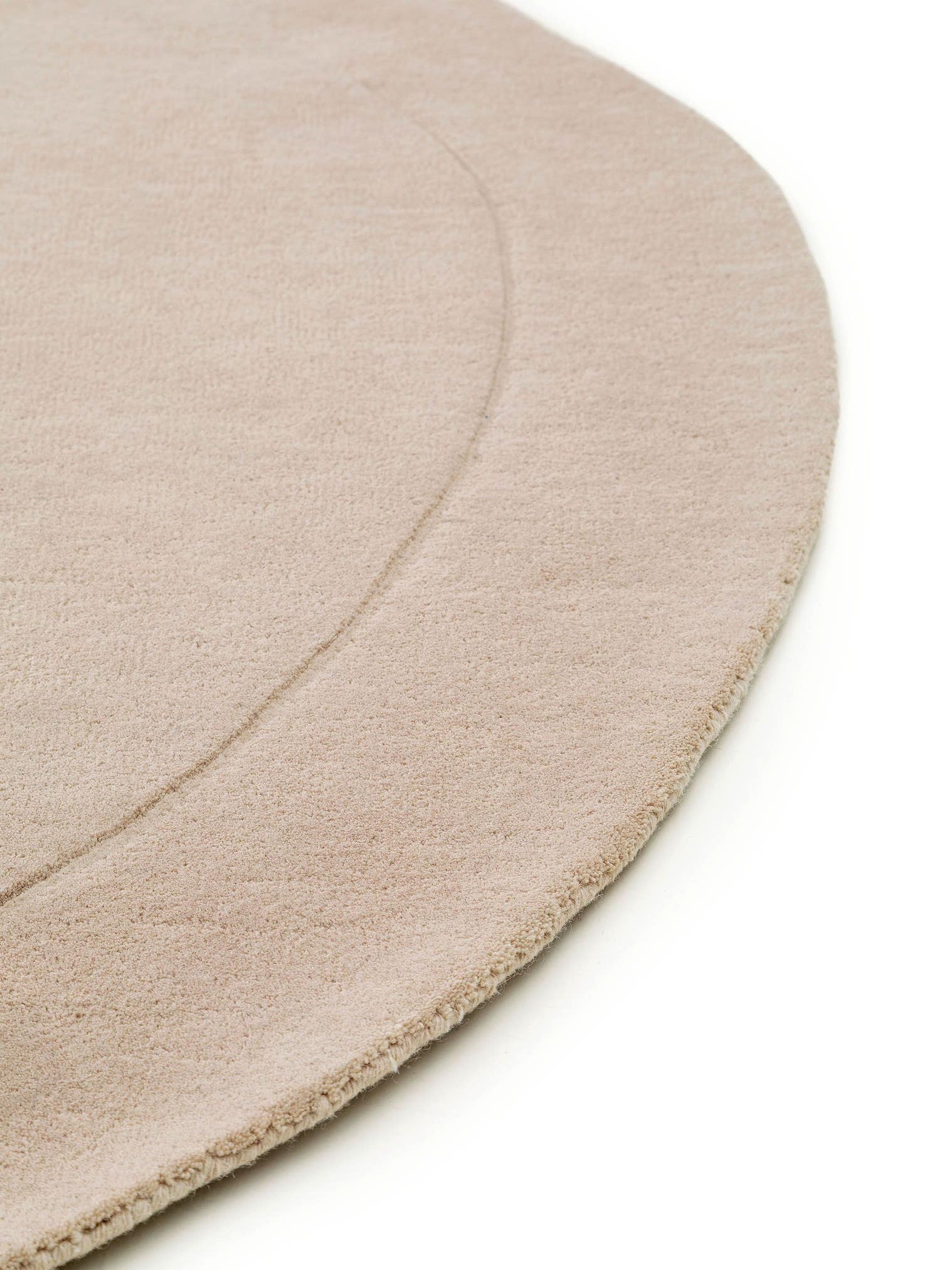 Matta av 100% Ull i Beige med 6 - 10 mm hög lugg från benuta Pure
