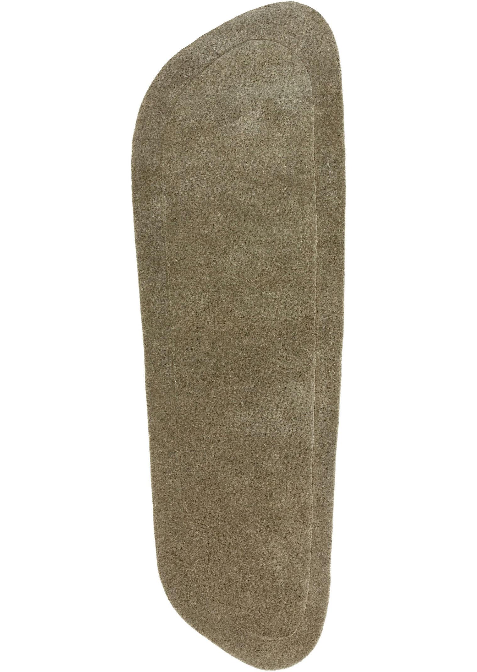 Tapijt van 100% Wol in Groen met een 6 - 10 mm hoge pool van benuta Pure