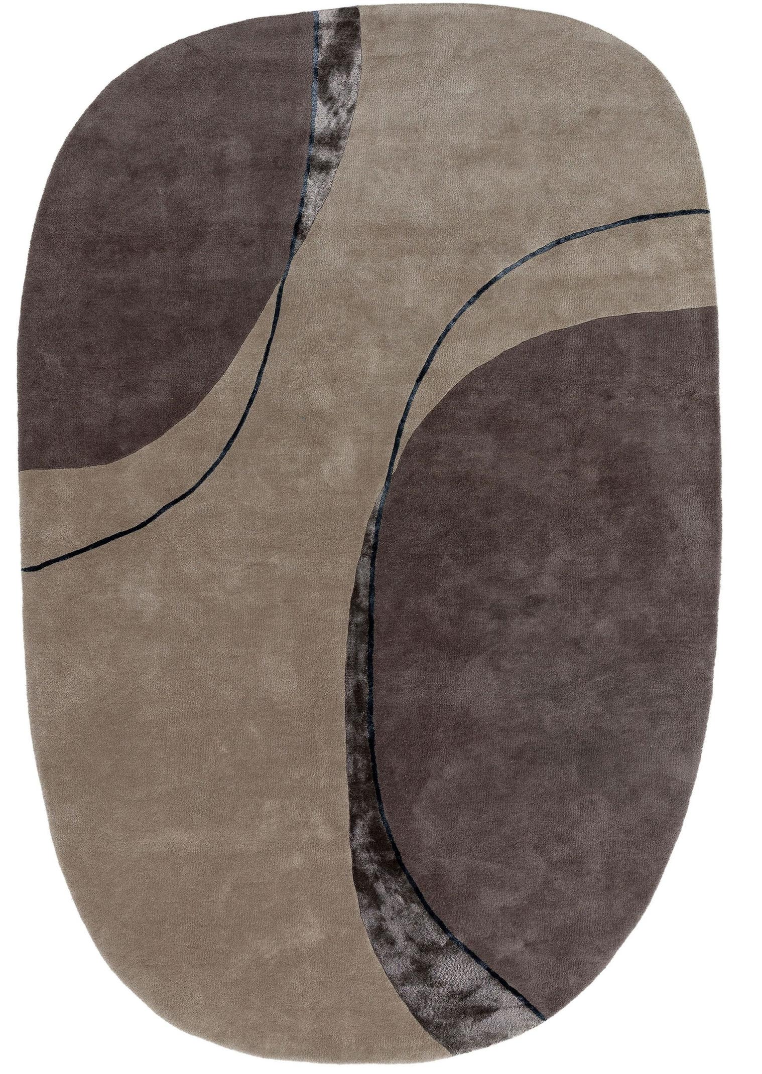 Alfombra de 85% Lana, 15% Viscosa en Taupe con un pelo de {{Placeholder_Pile Height}} de altura de benuta Pure