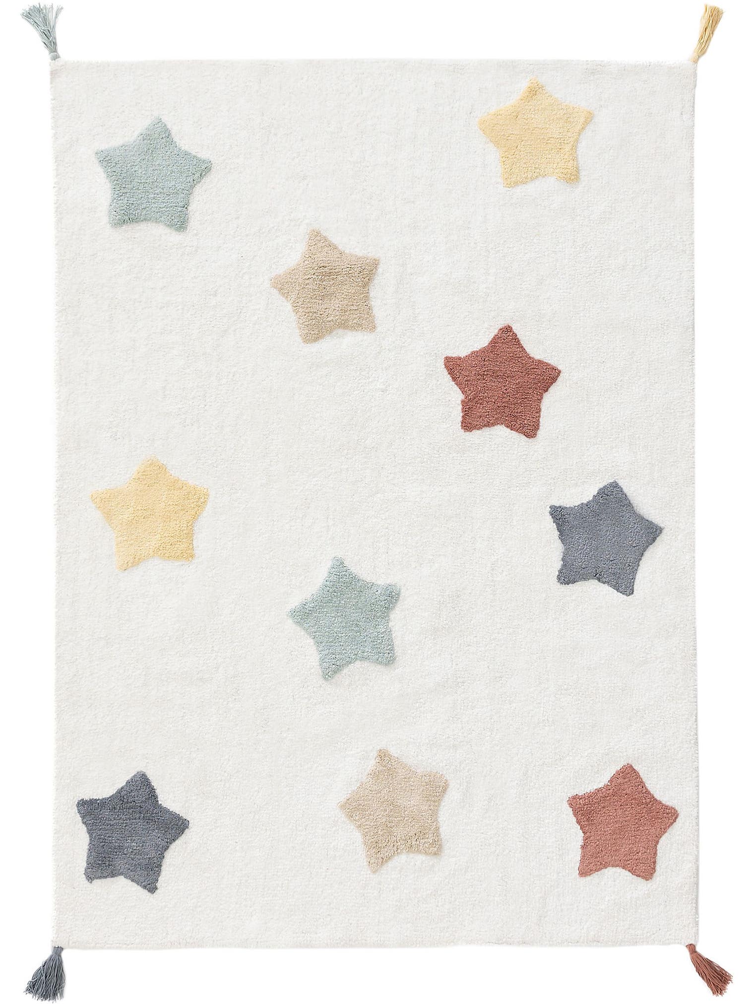 Teppich aus 100% Baumwolle in Multicolor mit 6 bis 10 mm hohem Flor von Lytte
