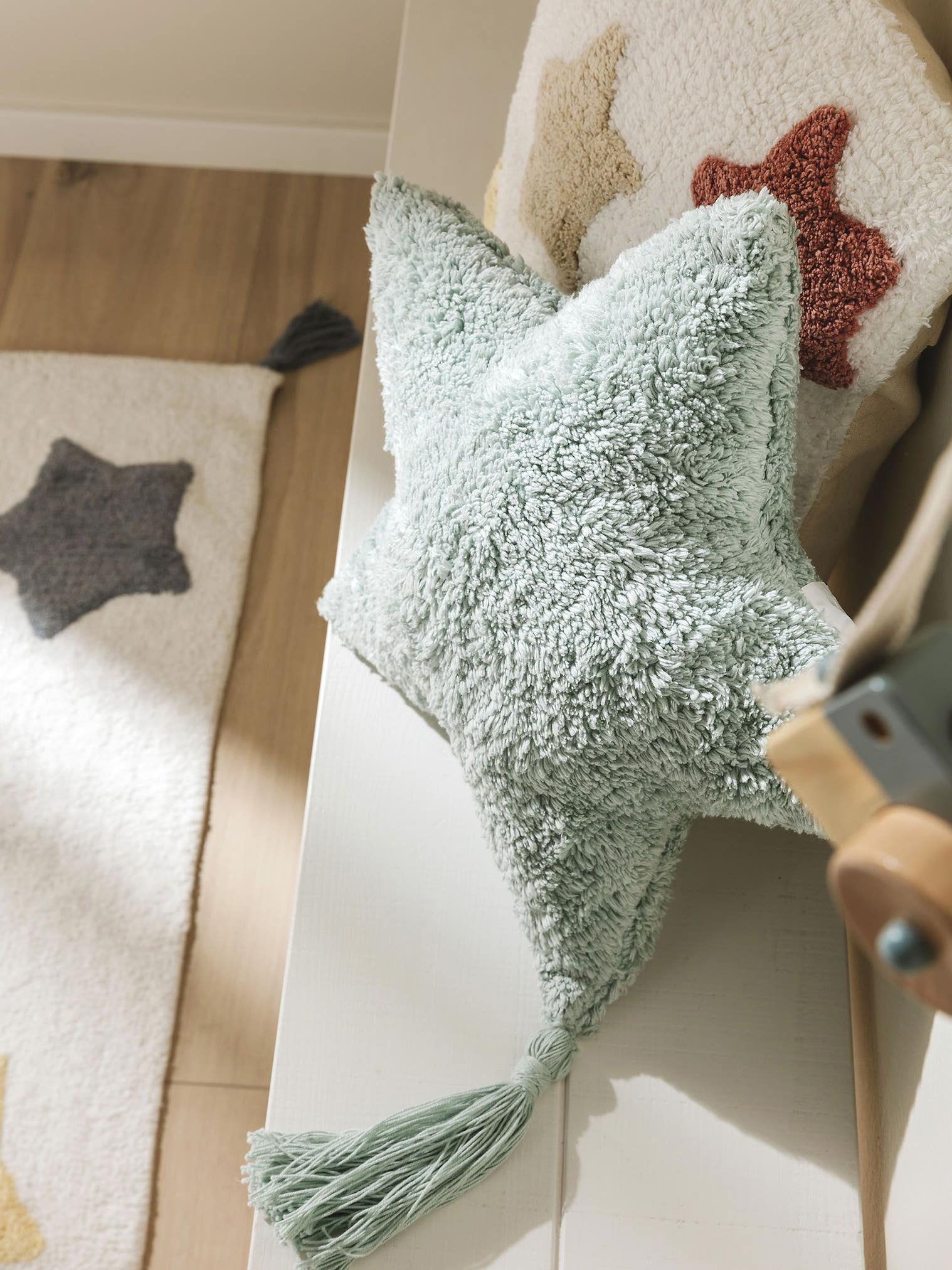 Cuscino Stars Menta in KidsDesign-ontwerp van 100% Cotone door Lytte