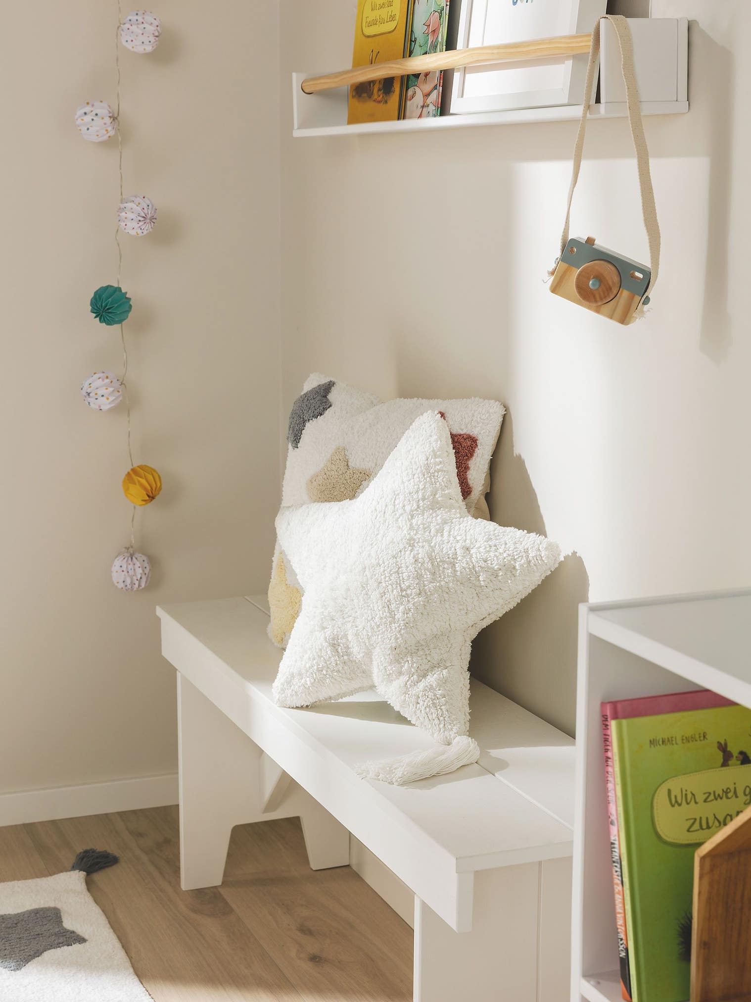 Kussen Stars Crème in KidsDesign-ontwerp van 100% Katoen door Lytte