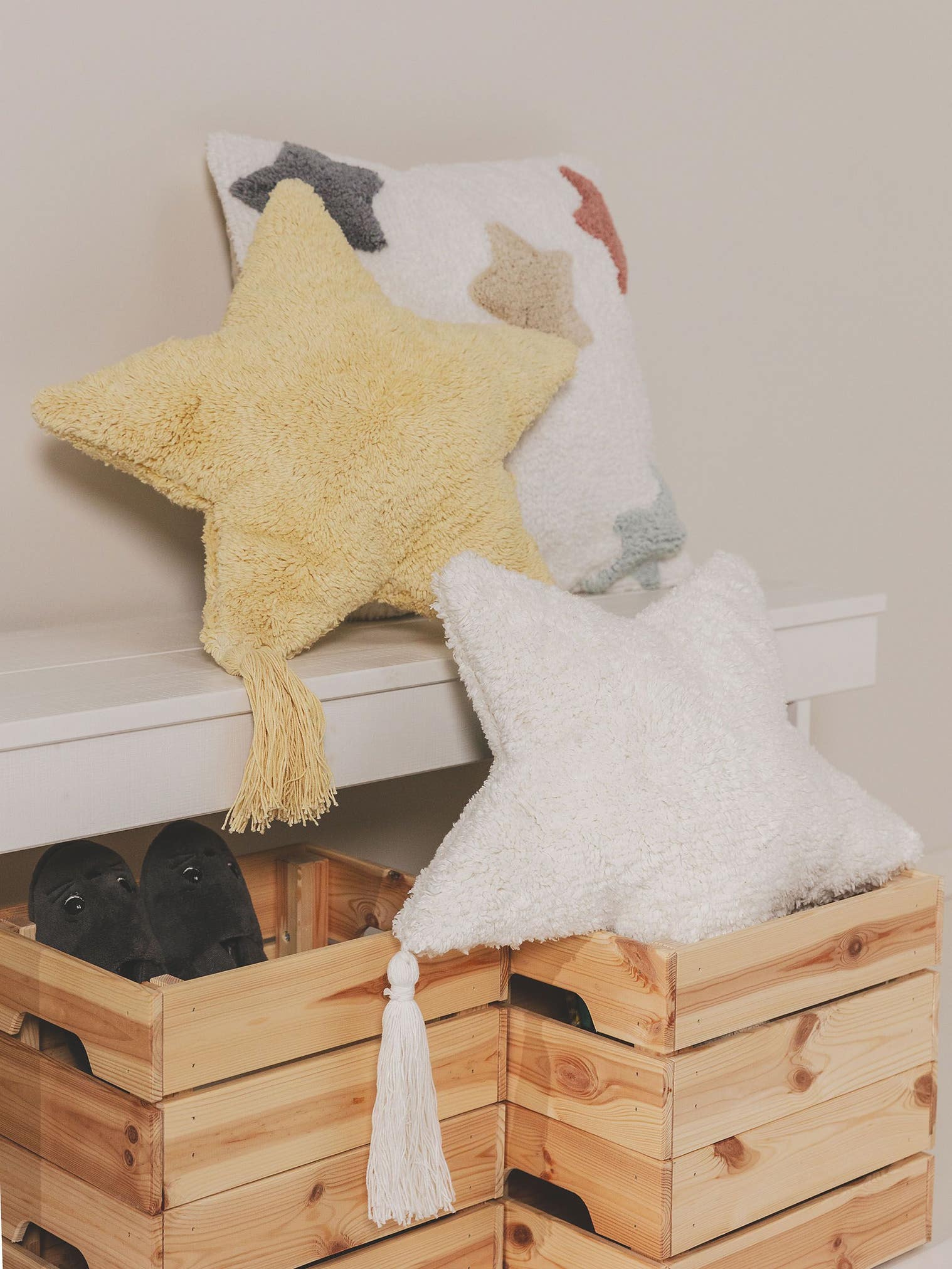 Kussen Stars Crème in KidsDesign-ontwerp van 100% Katoen door Lytte