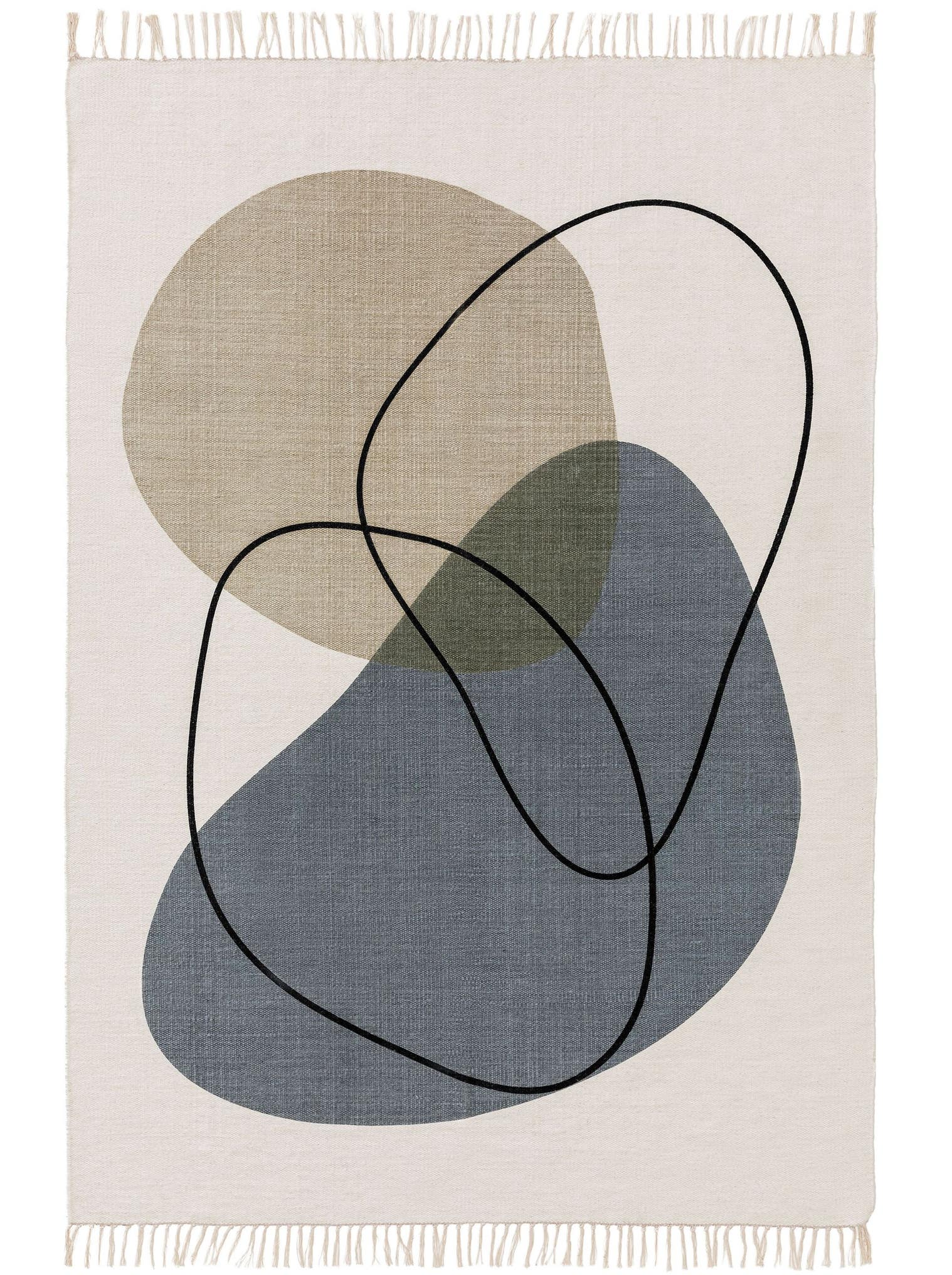 Tapis en 100% Laine en Multicouleur avec une pile de 1- 5 mm de hauteur de benuta Pop