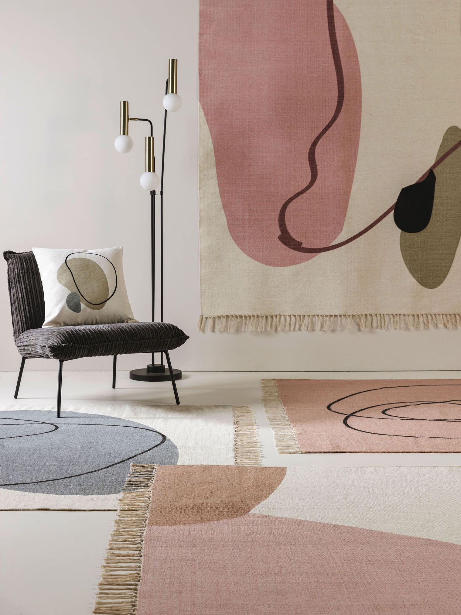 Rug made of 100% Wool in Multicoloured with a 1- 5 mm high pile by benuta Pop