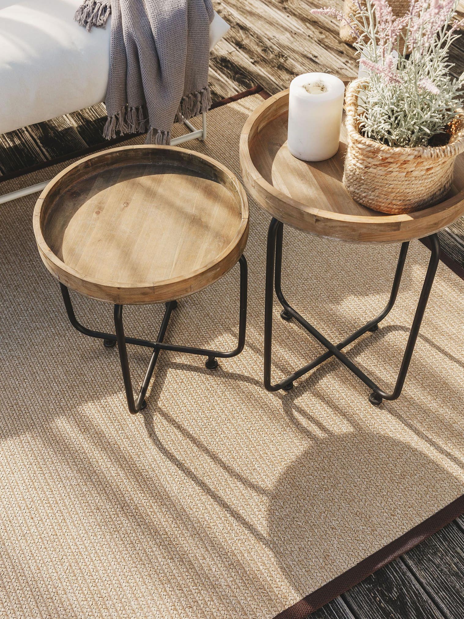 Teppich aus 80% Polypropylen, 20% Polyester in Beige mit bis 5 mm hohem Flor von benuta Nest