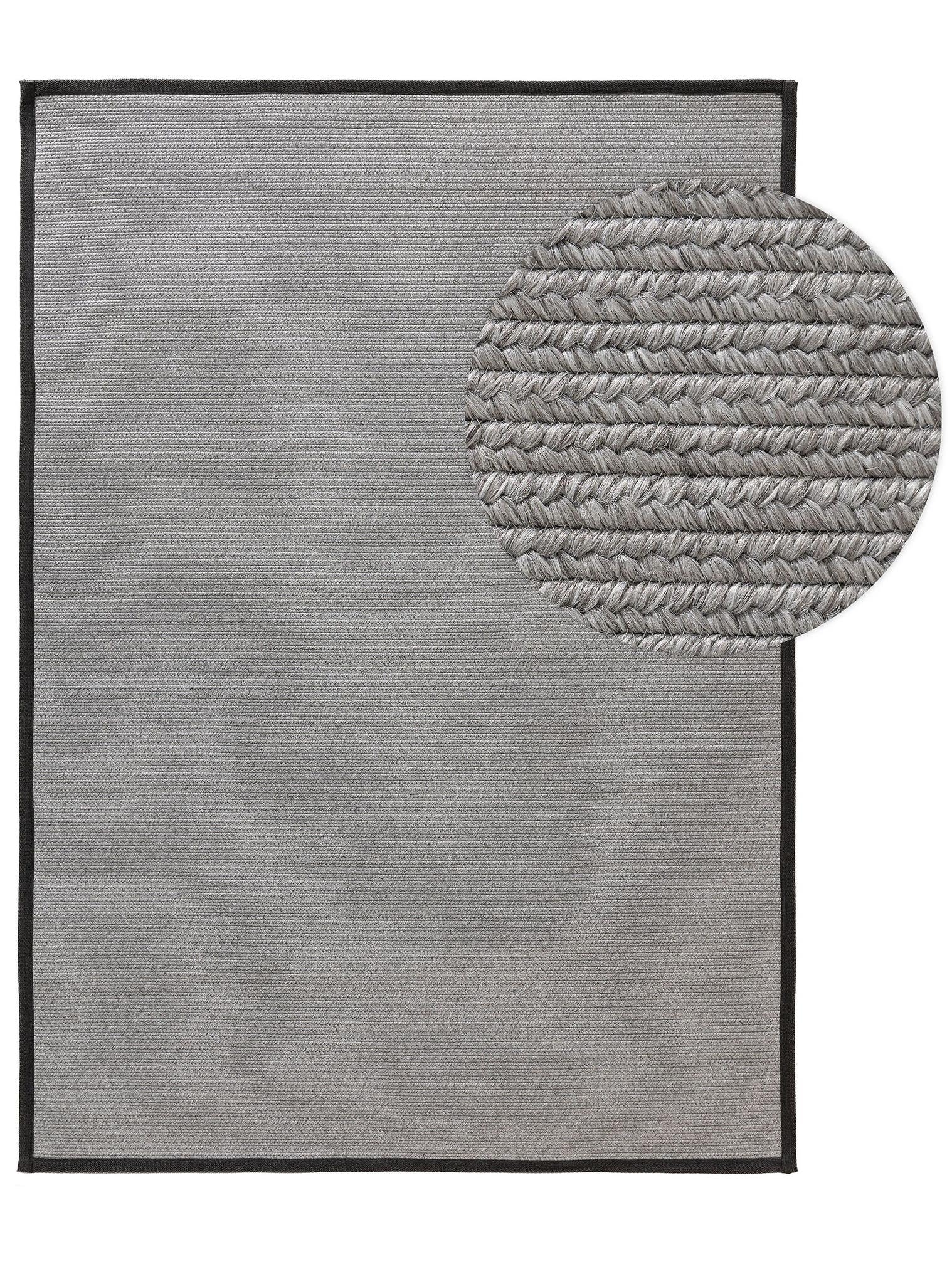 Tapis en 80% Polypropylène, 20% Polyester en Gris avec une pile de 1- 5 mm de hauteur de benuta Nest