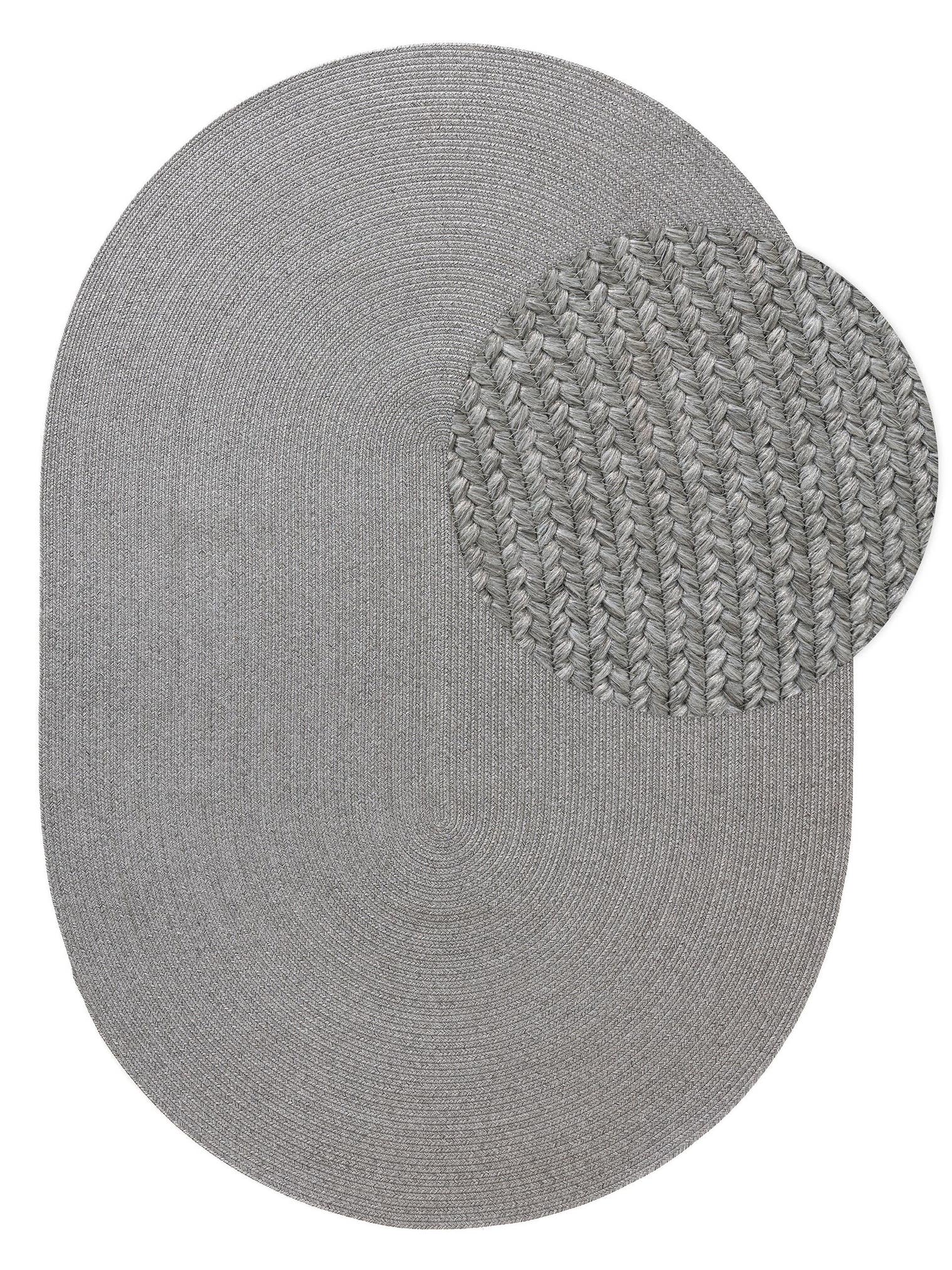 Teppich aus 80% Polypropylen, 20% Polyester in Grau mit bis 5 mm hohem Flor von benuta Nest