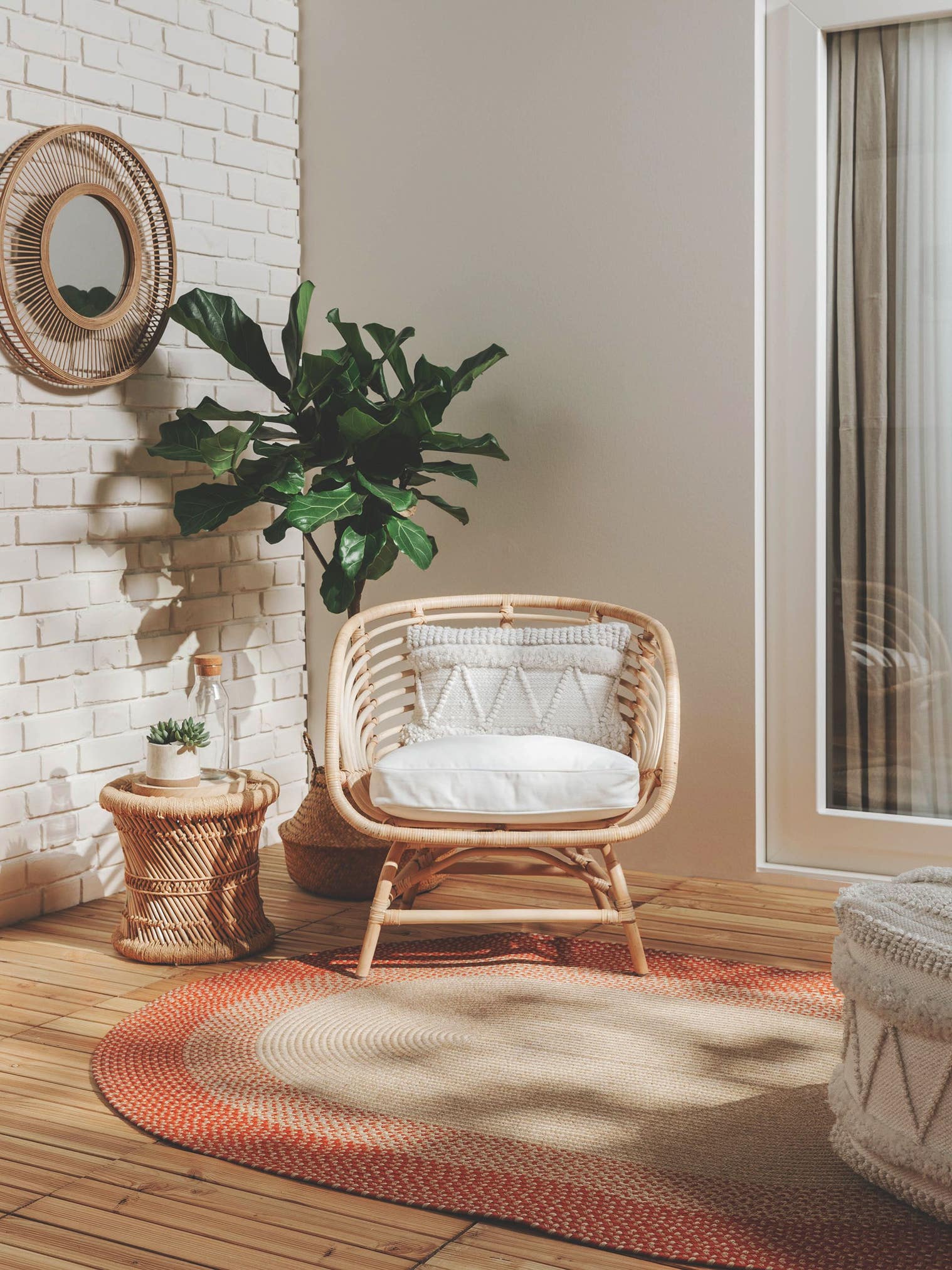Teppich aus 80% Polypropylen, 20% Polyester in Braun mit bis 5 mm hohem Flor von benuta Nest