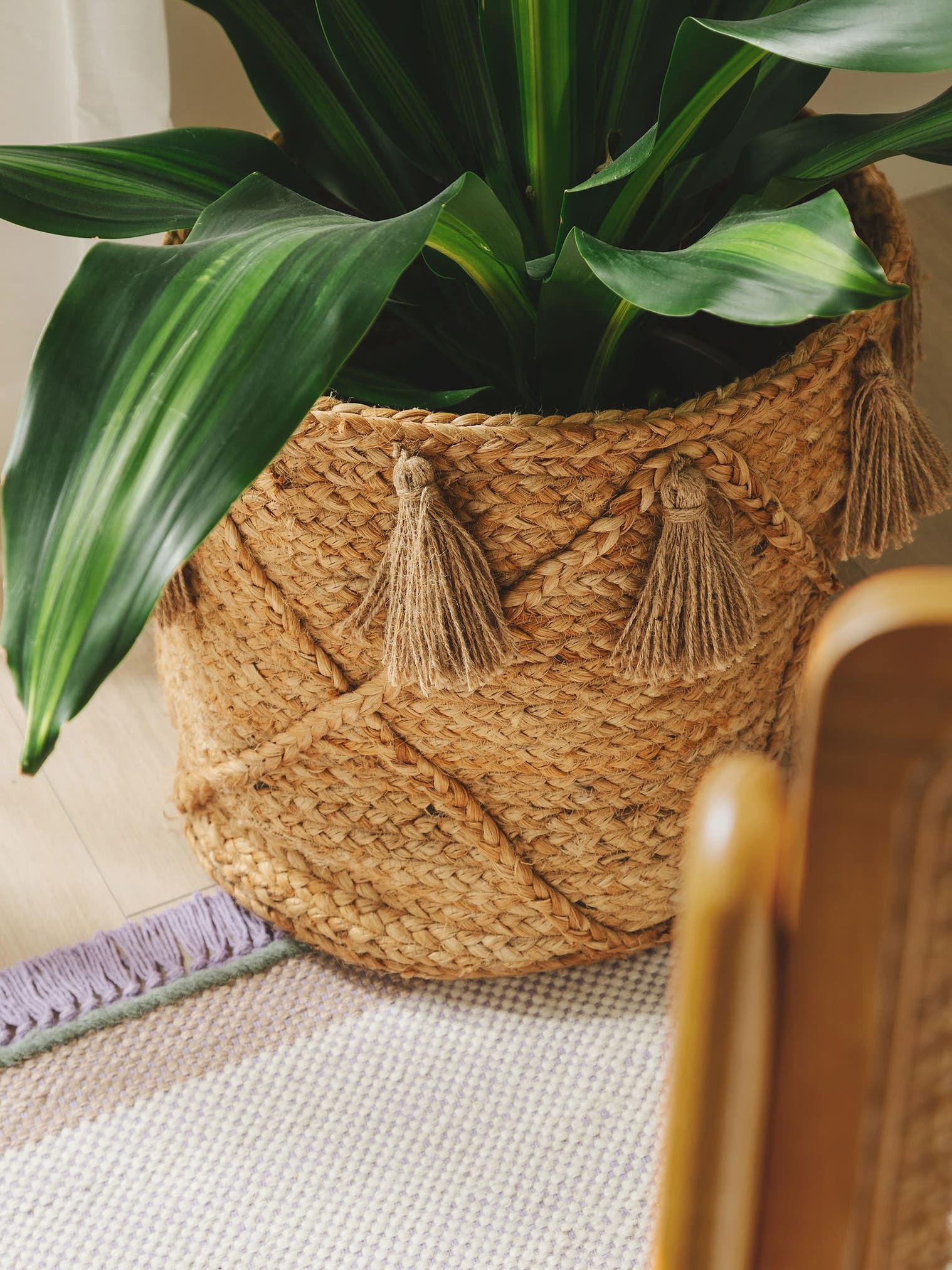 Korb Judi Natur im Design Strukturmix aus 100% Jute von benuta Pure