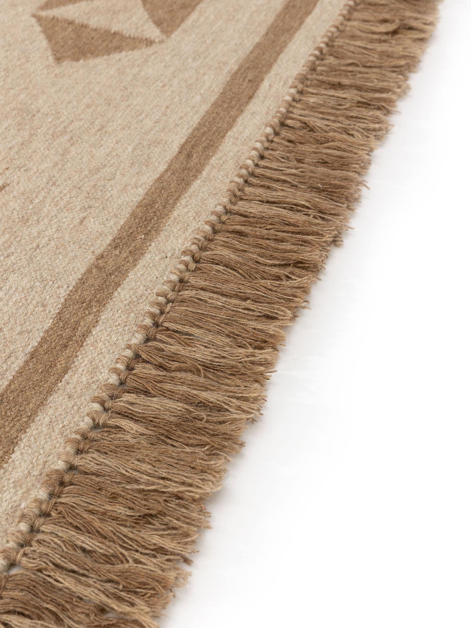 Teppich aus 80% Wolle, 20% Baumwolle in Beige mit bis 5 mm hohem Flor von benuta Pure