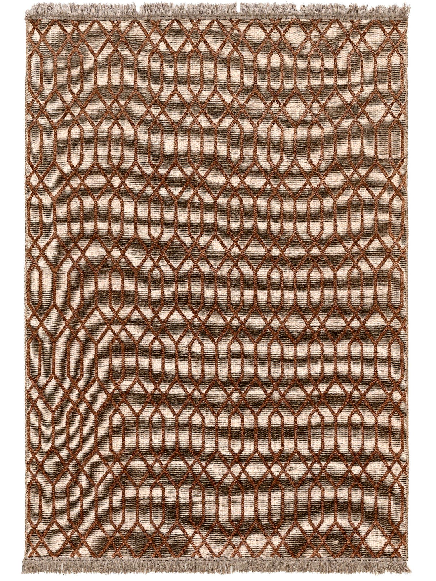 Tapis en 55% Coton (recycled), 30% Jute, 15% Polyester en Beige avec une pile de 1- 5 mm de hauteur de benuta Pure