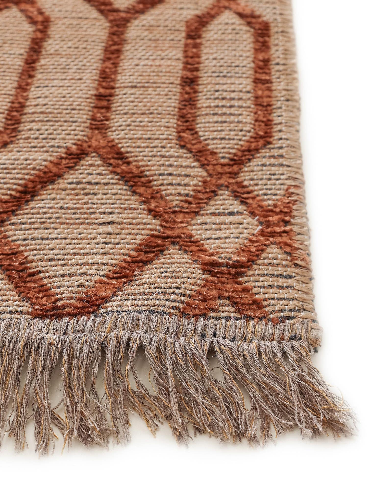 Tapis en 55% Coton (recycled), 30% Jute, 15% Polyester en Beige avec une pile de 1- 5 mm de hauteur de benuta Pure