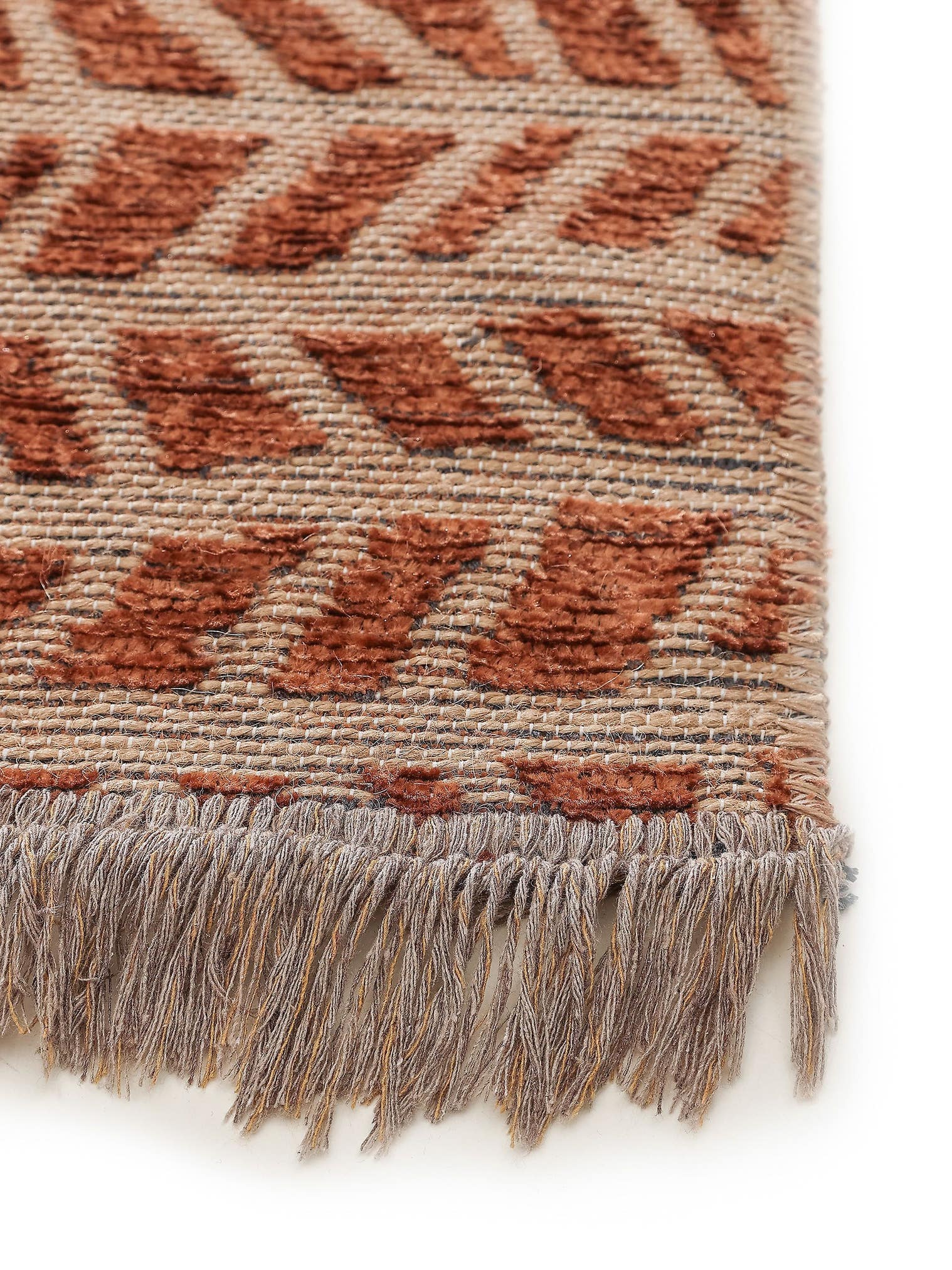 Tapis en 55% Coton (recycled), 30% Jute, 15% Polyester en Beige avec une pile de 1- 5 mm de hauteur de benuta Pure