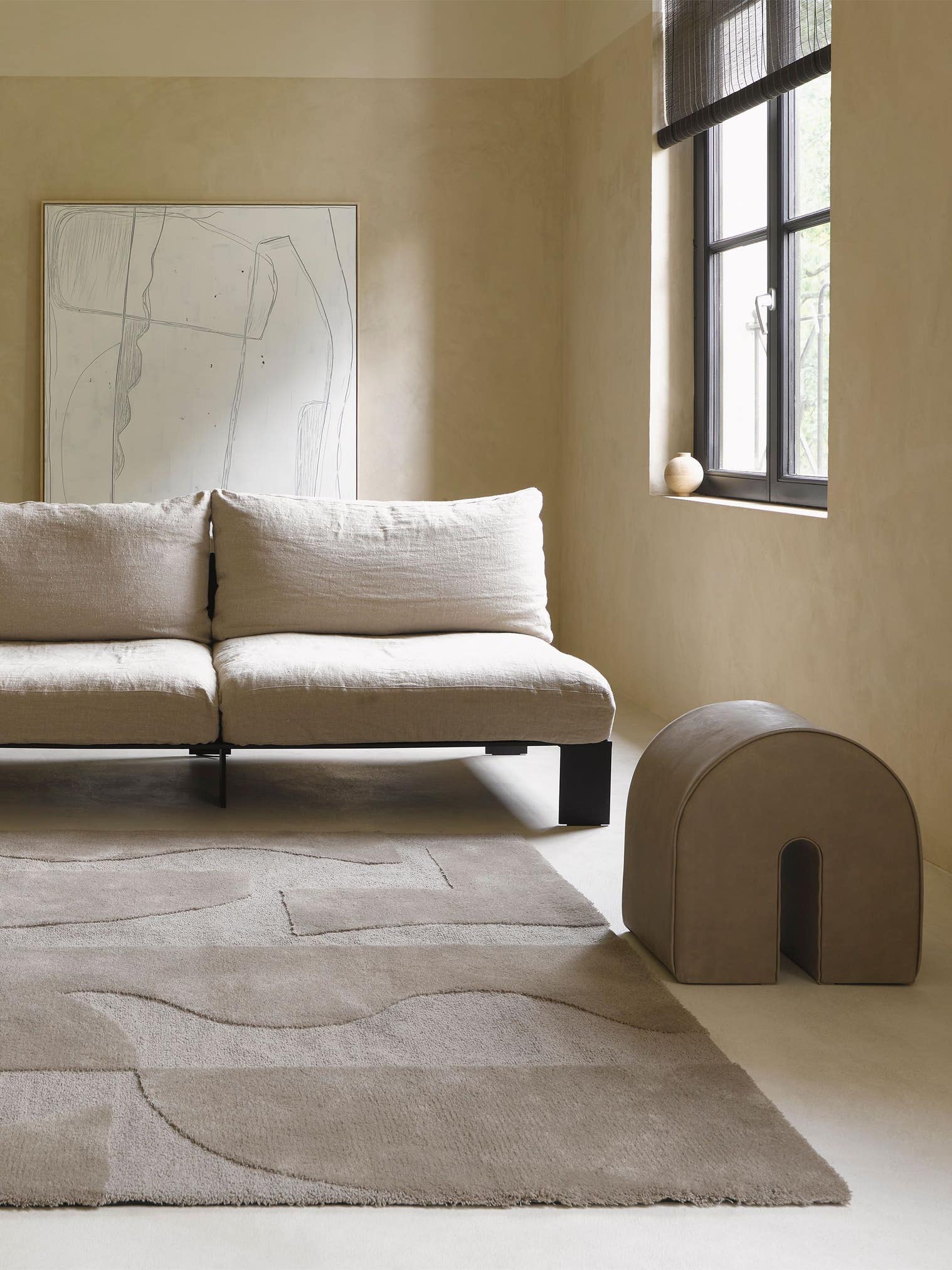 Teppich aus 100% Wolle in Taupe mit 11 bis 20 mm hohem Flor von Brink & Campman