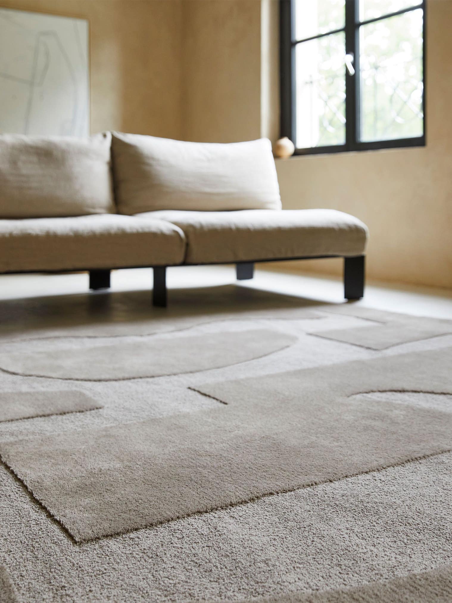Teppich aus 100% Wolle in Taupe mit 11 bis 20 mm hohem Flor von Brink & Campman