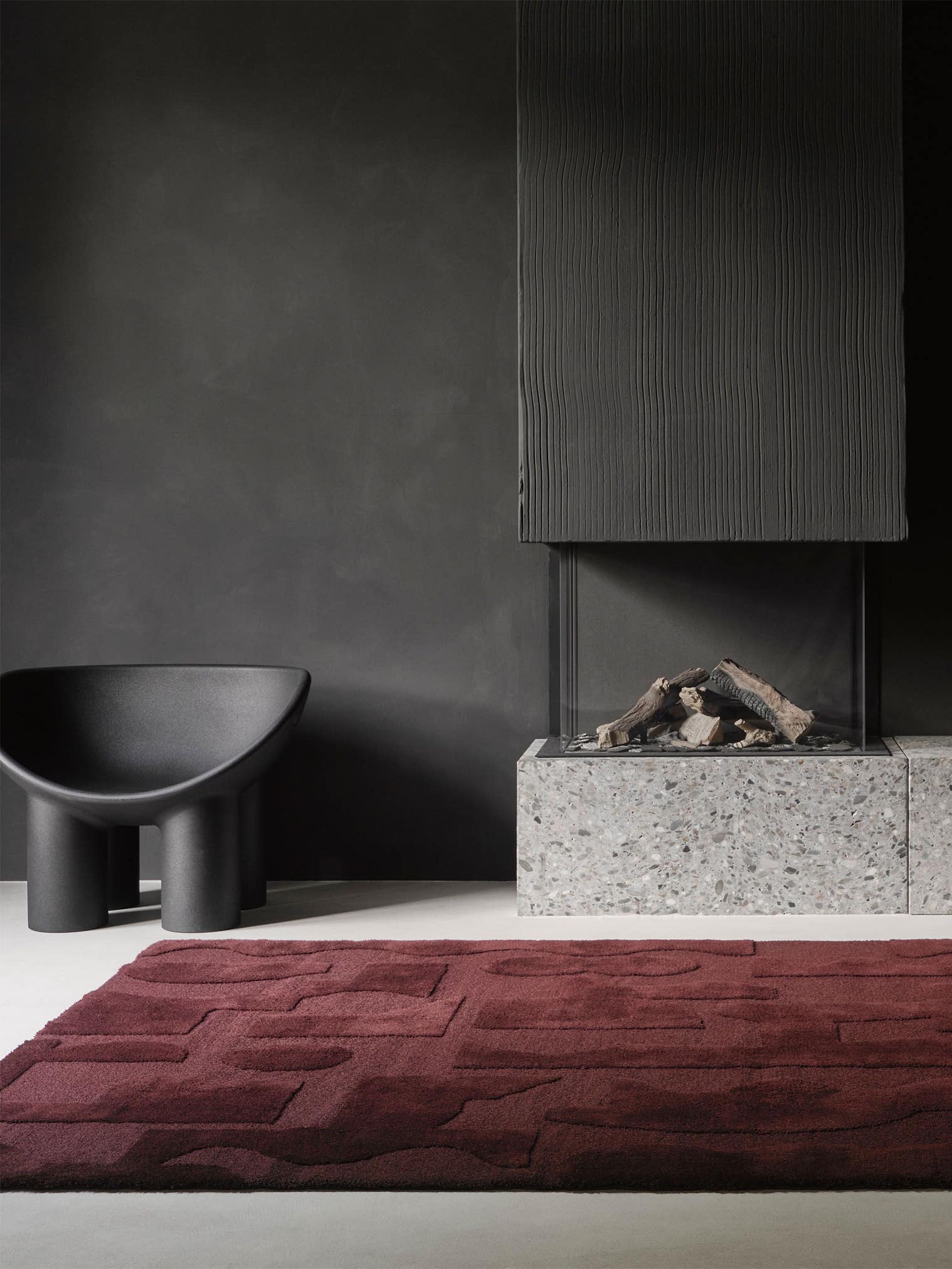 Teppich aus 100% Wolle in Rot mit 11 bis 20 mm hohem Flor von Brink & Campman