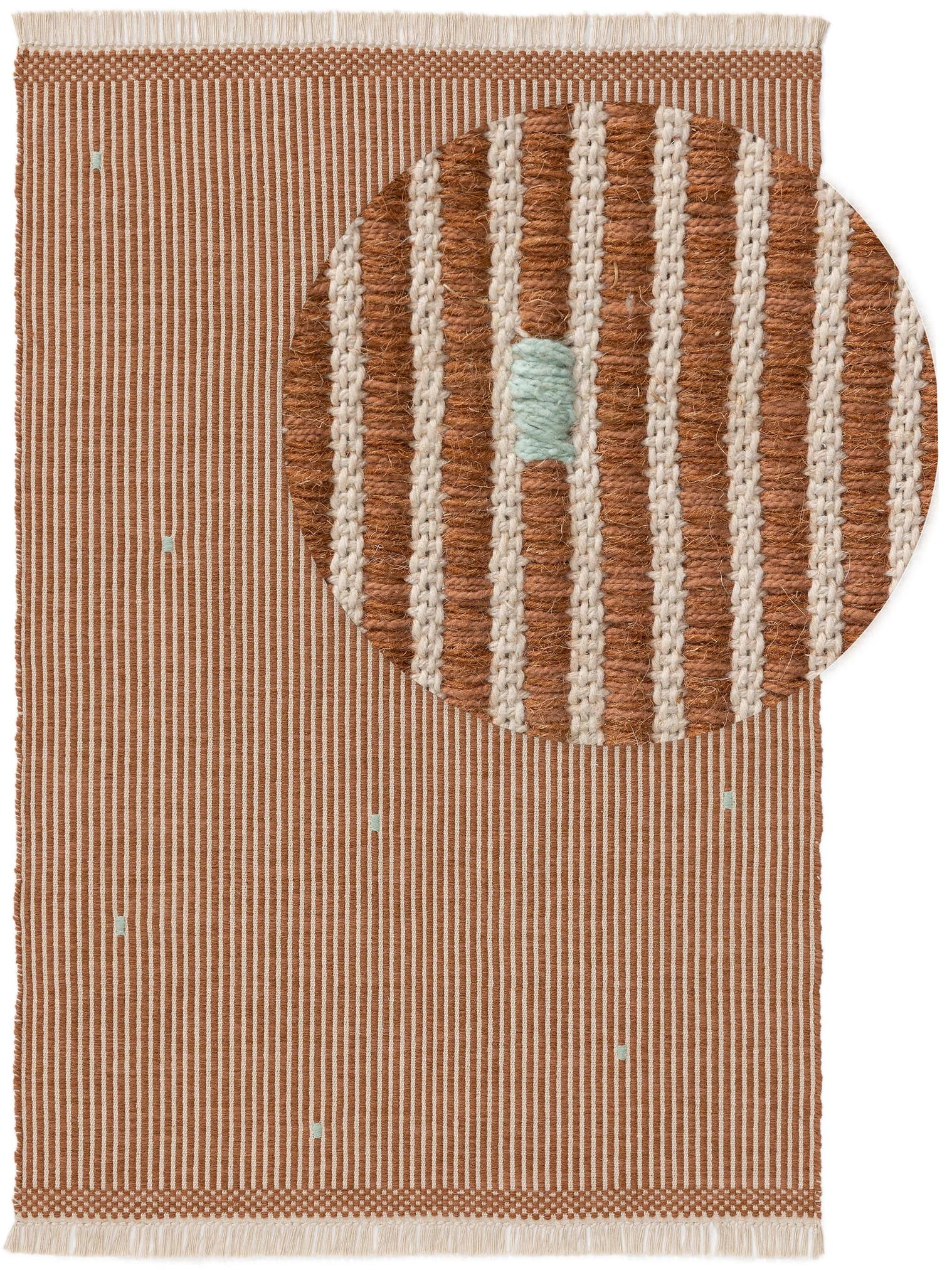 Tappeto di 70% Cotone, 30% Lana in Marrone con pelo alto 1- 5 mm da Lytte