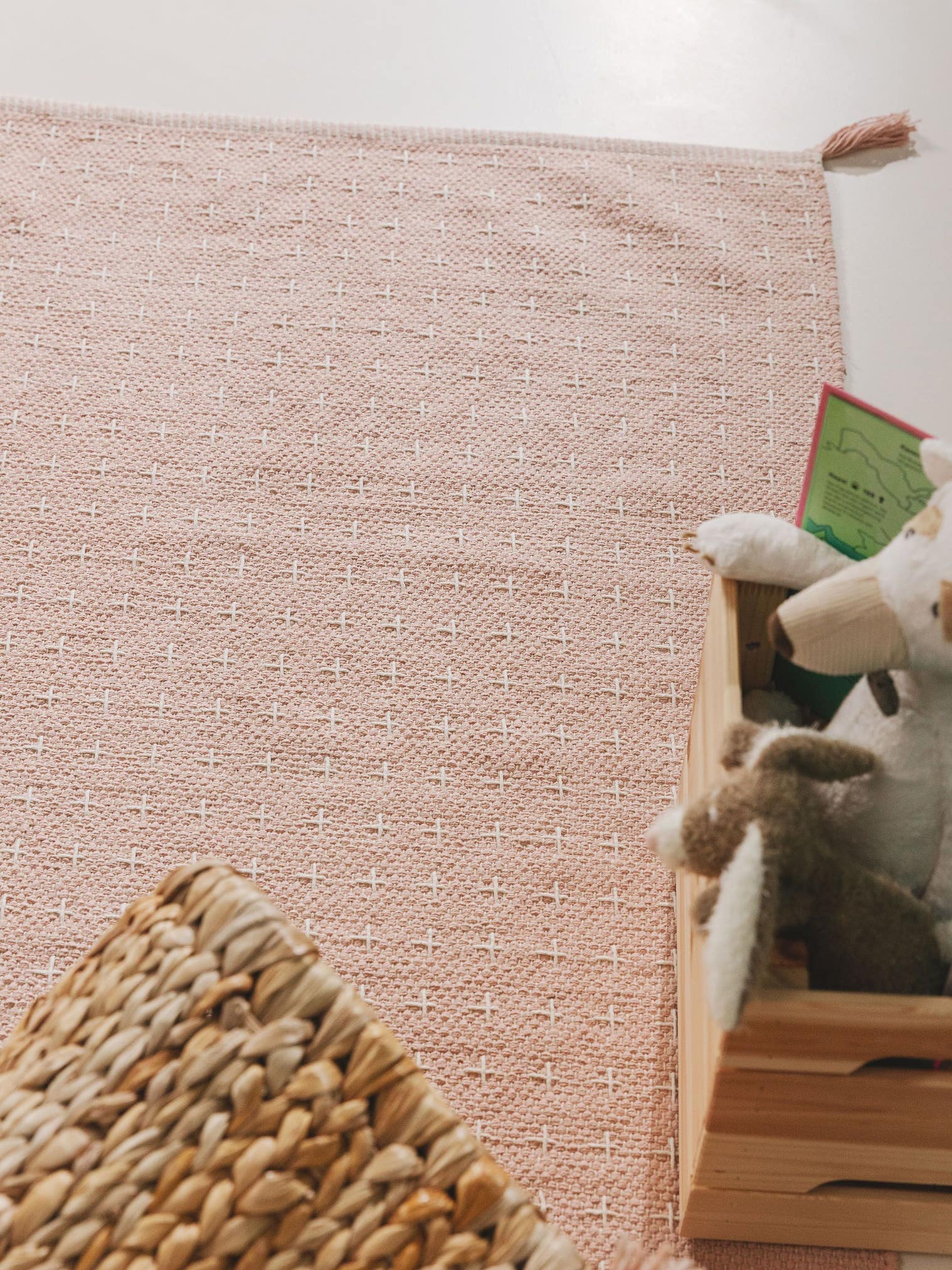 Teppich aus 100% Baumwolle in Rosa mit bis 5 mm hohem Flor von Lytte