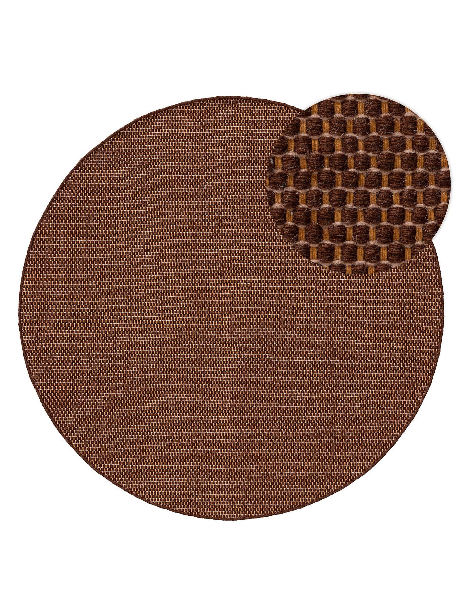 Rug made of 80% wool, 20% cotton in Brown with a 1- 5 mm high pile by benuta Pure