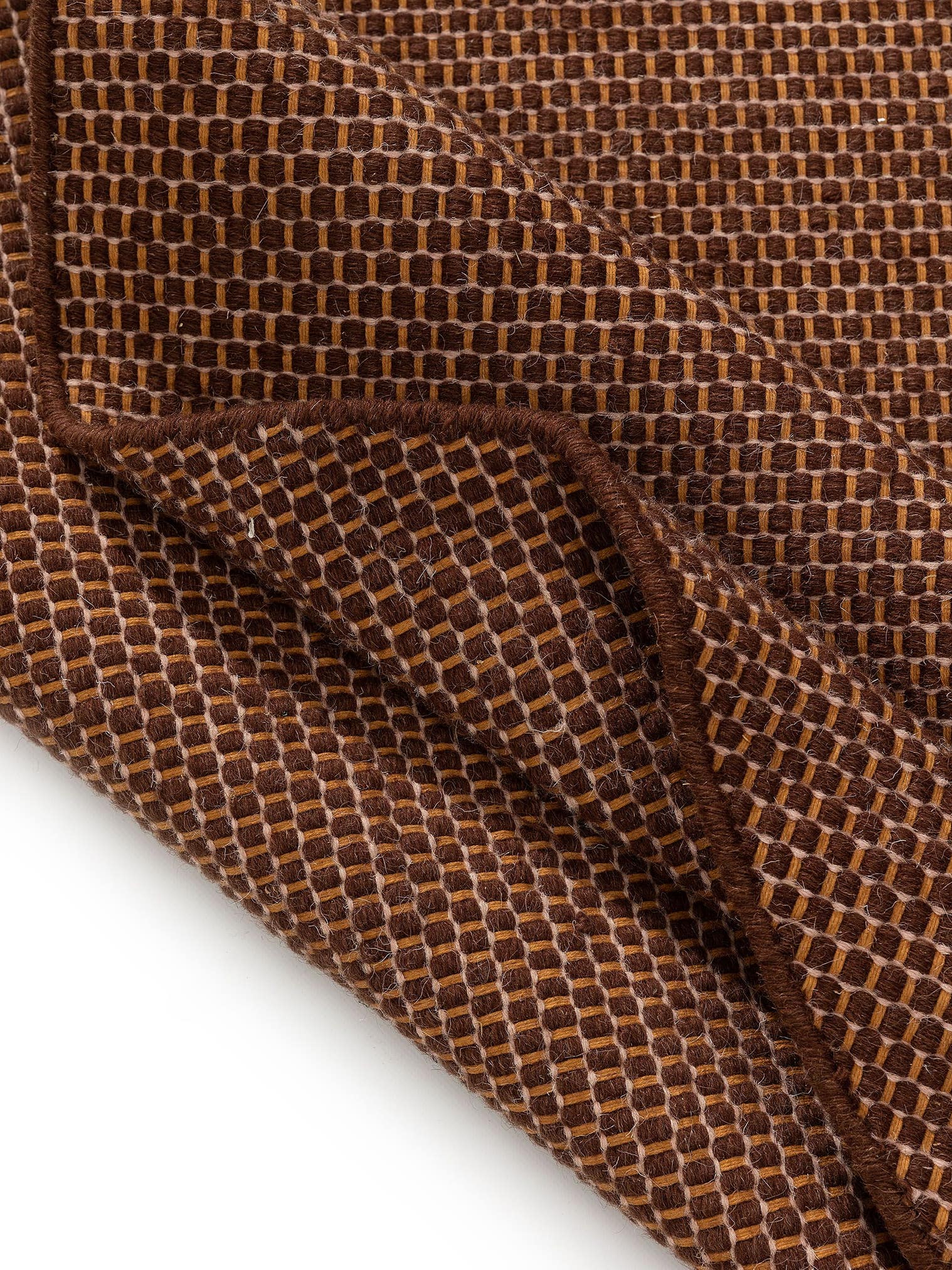 Rug made of 80% wool, 20% cotton in Brown with a 1- 5 mm high pile by benuta Pure