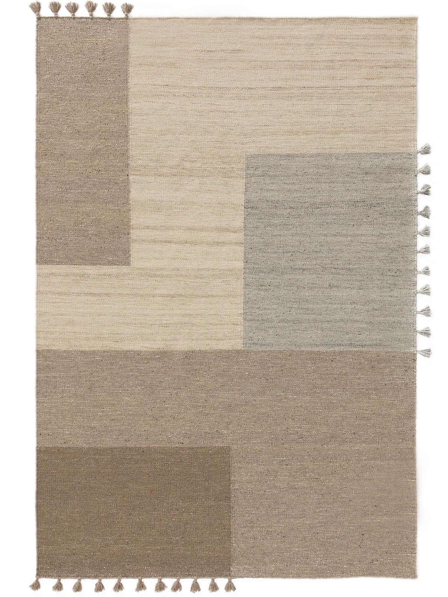 Rug made of 80% wool, 20% cotton in Grey with a 1- 5 mm high pile by benuta Pure